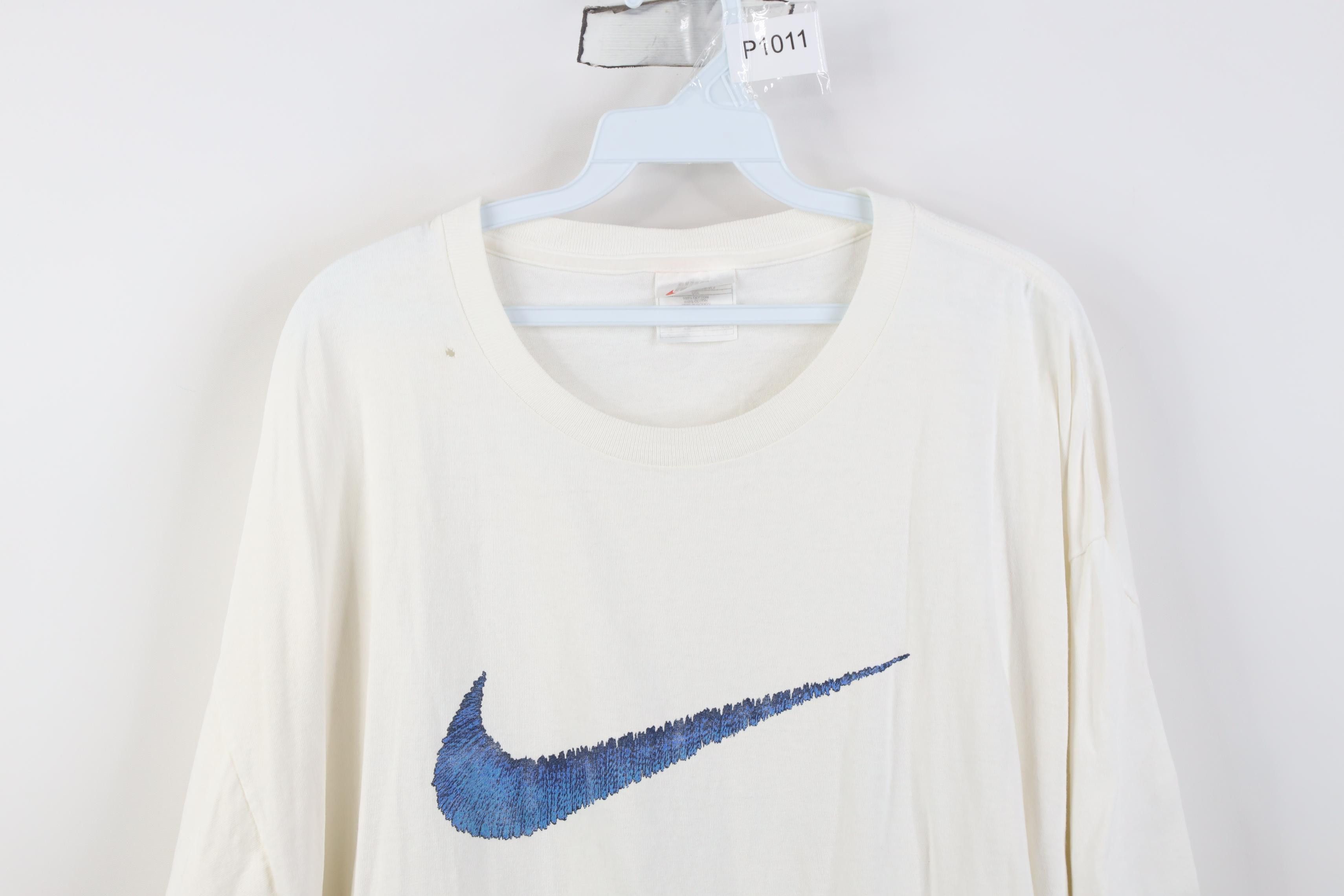 Nike Vintage 90s Nike Scott Center Big Swoosh T-Shirt White USA Size US XL / EU 56 / 4 - 2 Thumbnail