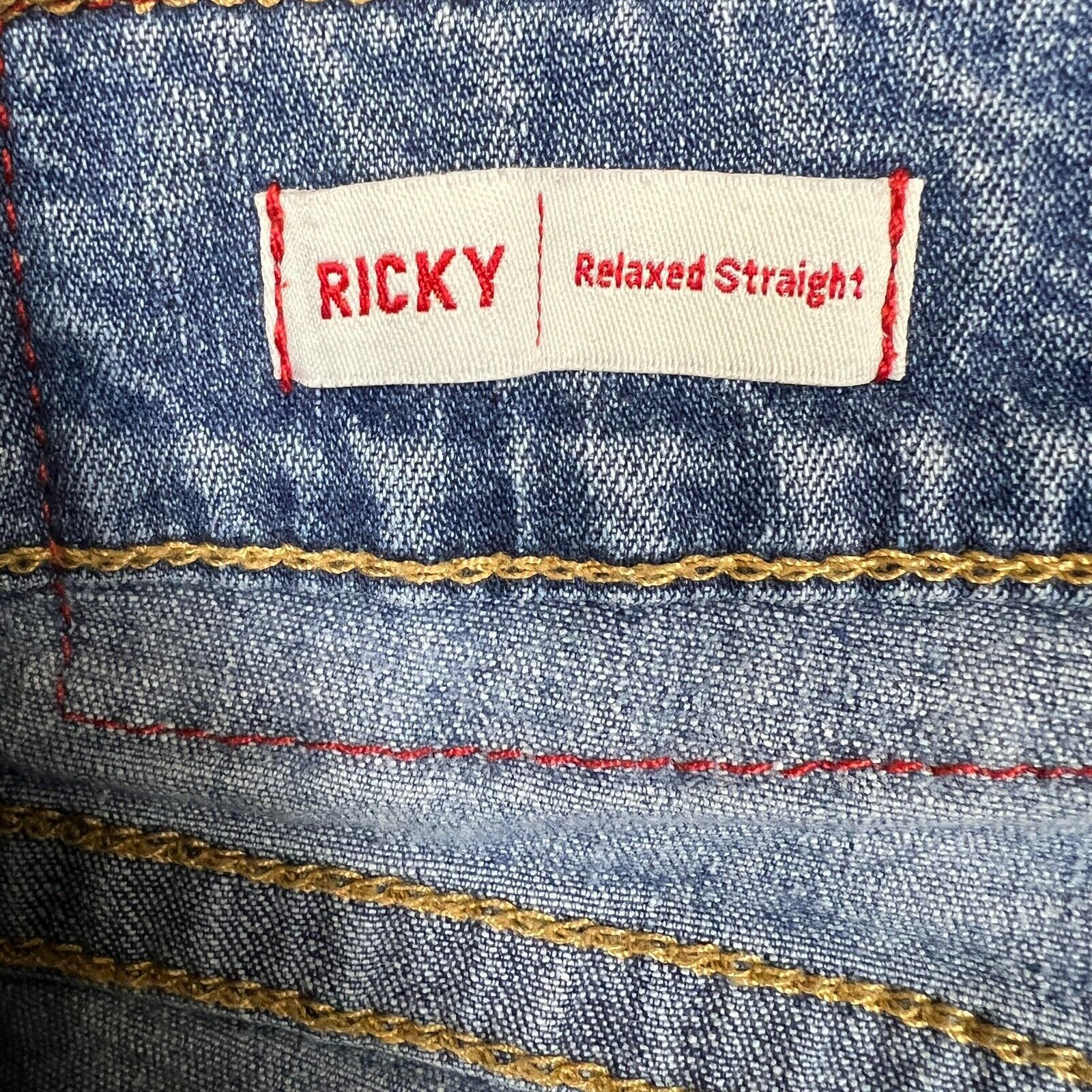 True Religion × Vintage True Religion Jeans 30x29 Ricky Relaxed Straight Denim Pants Size US 30 / EU 46 - 11 Thumbnail