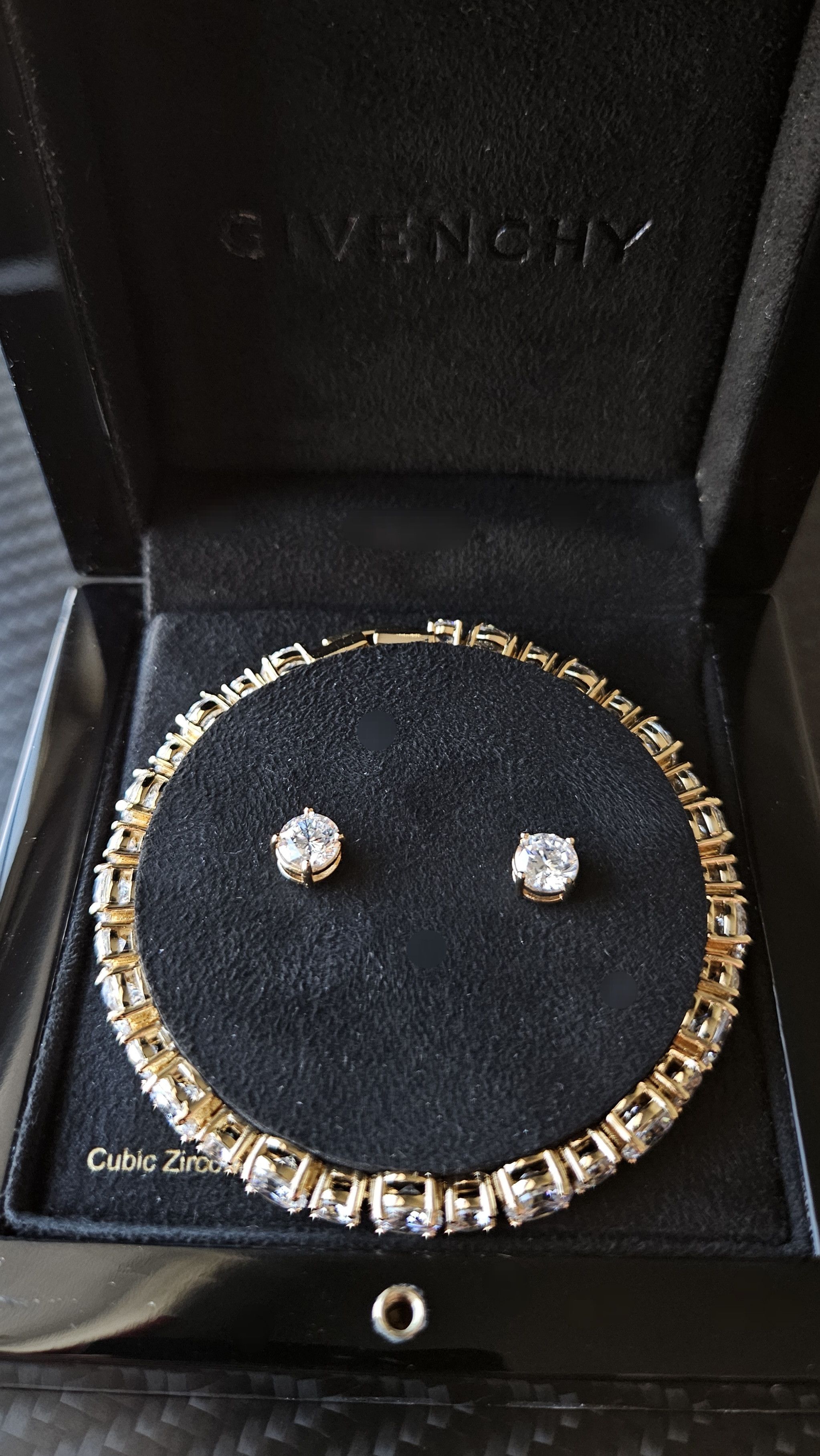 Givenchy 👑 Crystal Cubic Gold Tennis Bracelet Size ONE SIZE - 4 Thumbnail