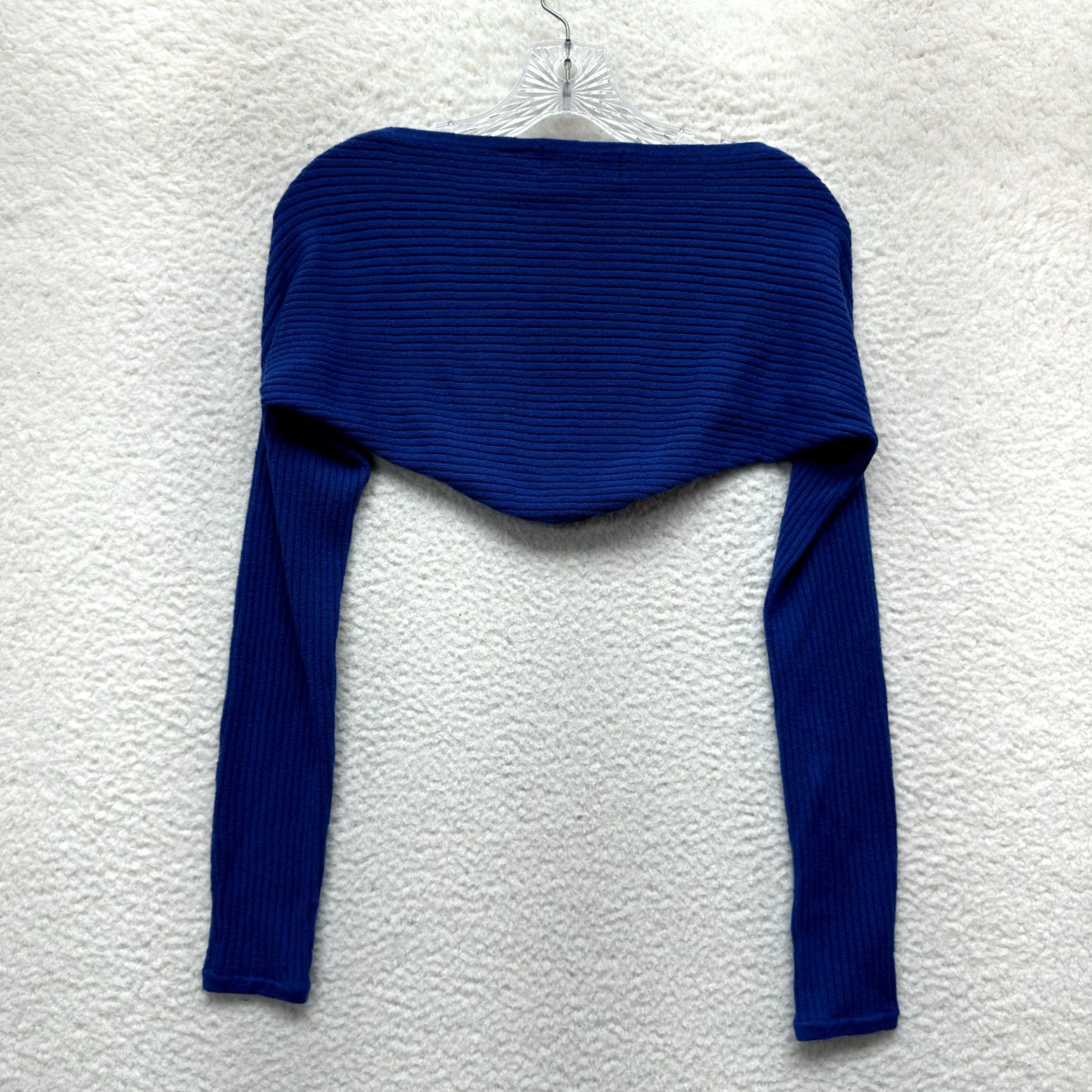 Express VINTAGE 90s Y2K Bolero Shrug Crop Cardigan Top Knit Blue L Express Shirt Grunge Boho Fairy Mens? Womens? Size L / US 10 / IT 46 - 2 Thumbnail