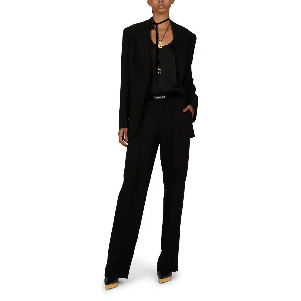 Tom Ford o1loc1c0625 GI2916 Fluid Satin Jacket in Black Size S / US 4 / IT 40 - 2 Thumbnail