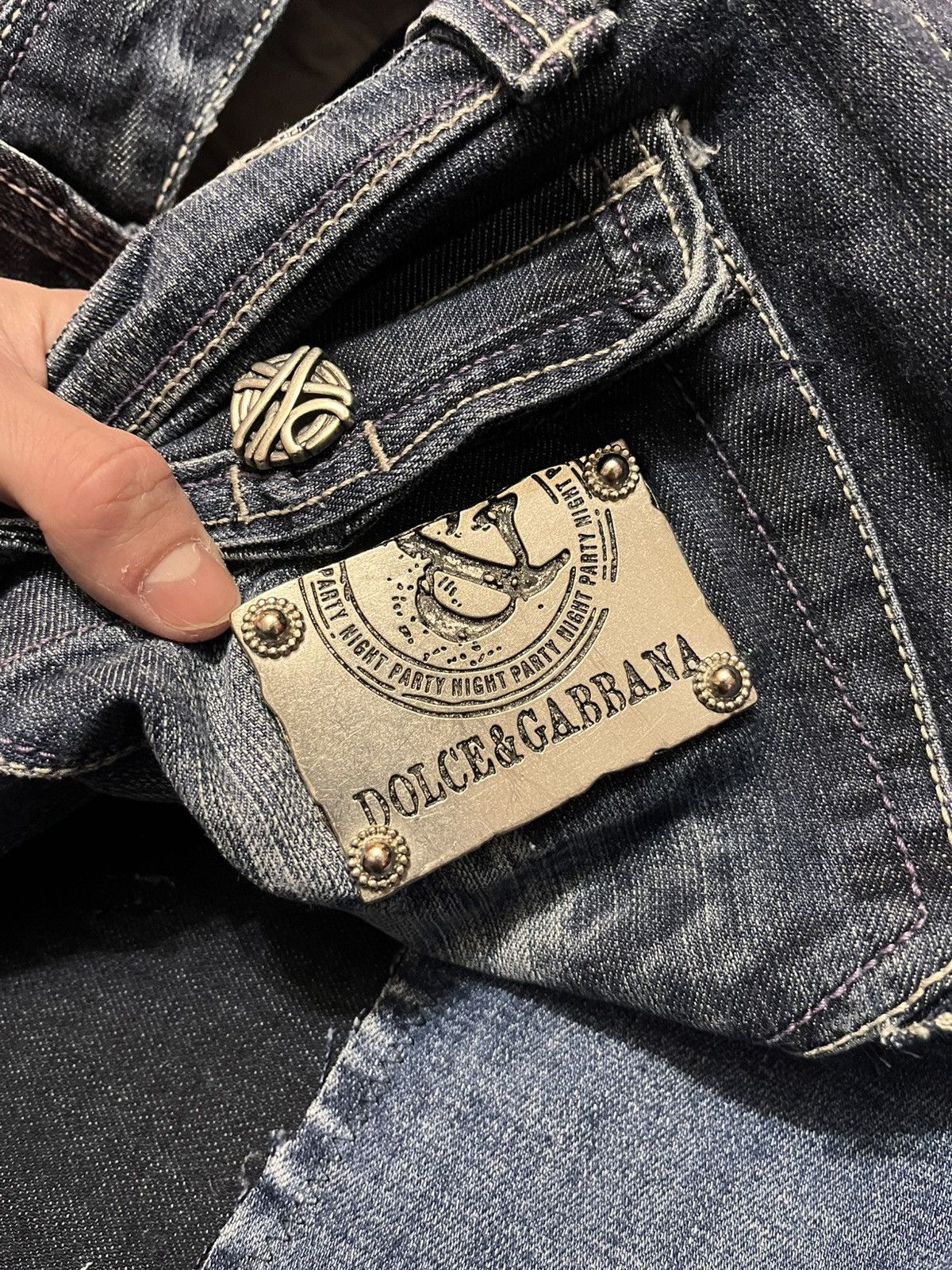 Dolce & Gabbana × If Six Was Nine × Vintage RARE rework vintage Dolce&Gabbana patchwork jeans Y2K Size US 30 / EU 46 - 4 Thumbnail