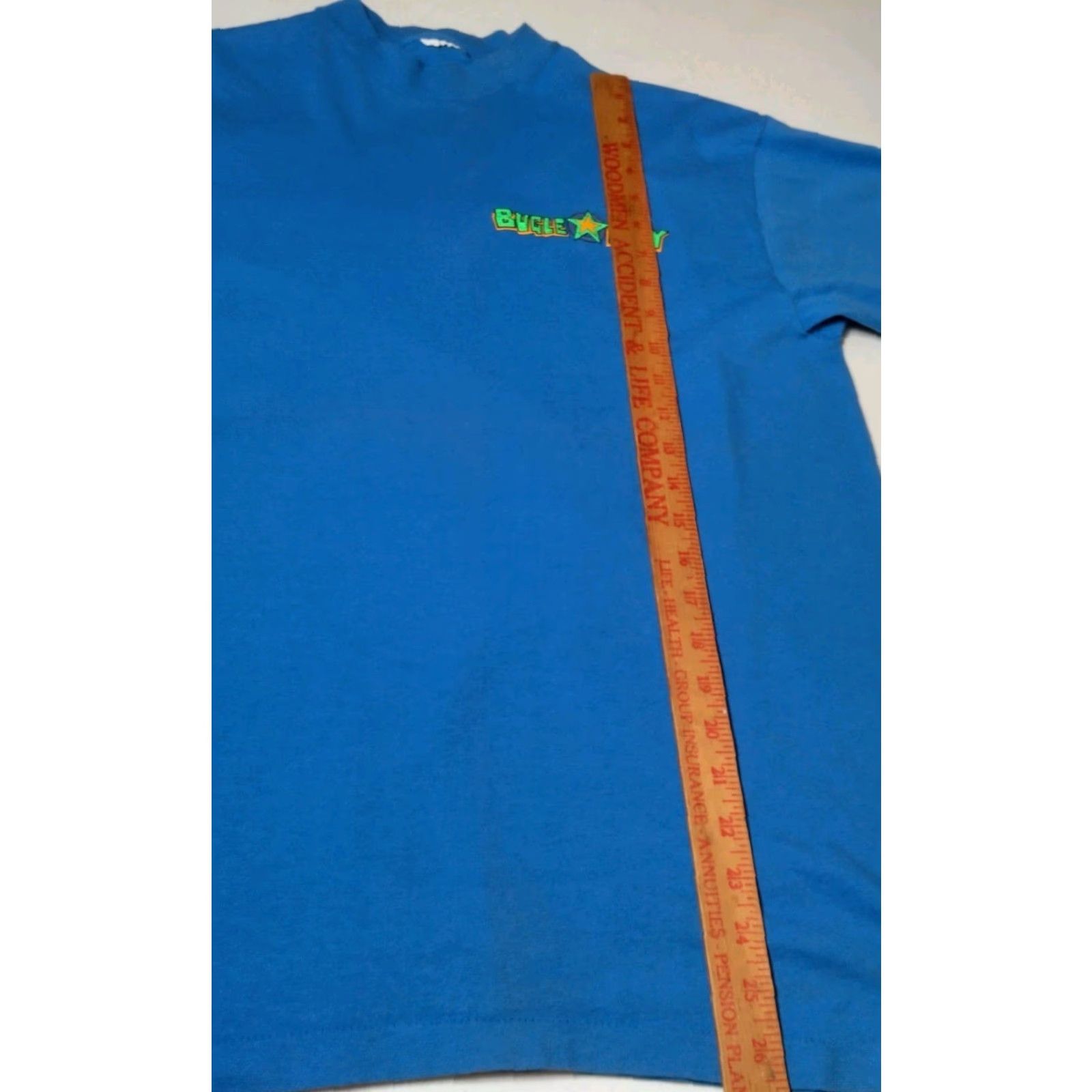 Bugle Boy VINTAGE Bugle Boy T-Shirt Mens Small Blue Cotton Blend Short Sleeve Crew Neck 90s Neon Graphic Skate Surf Size US S / EU 44-46 / 1 - 6 Thumbnail