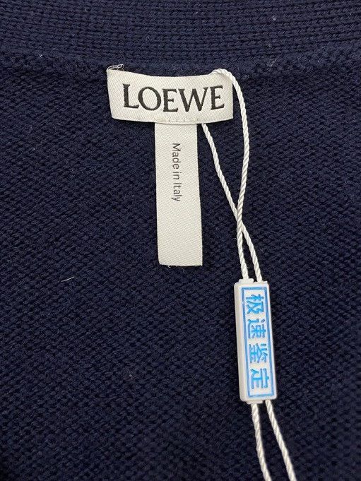 Loewe loewe Navy blue embroidered small logo wool cardigan 2506-N Size US S / EU 44-46 / 1 - 5 Thumbnail