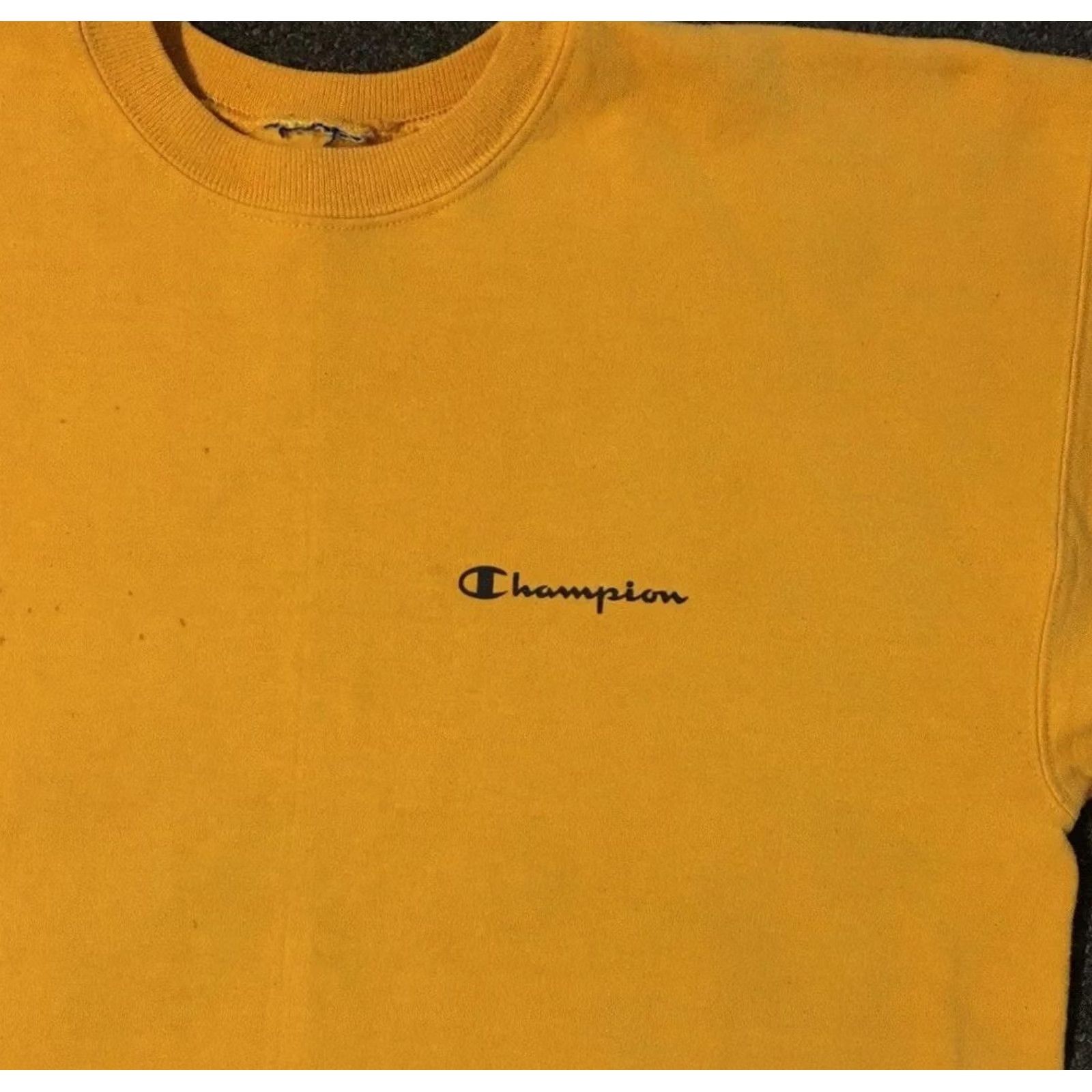 Champion VINTAGE Champion Faded Spellout Sweatshirt M Track School Surf Skate Grunge PE 90s Hoodie Mens Yellow Size US M / EU 48-50 / 2 - 7 Thumbnail