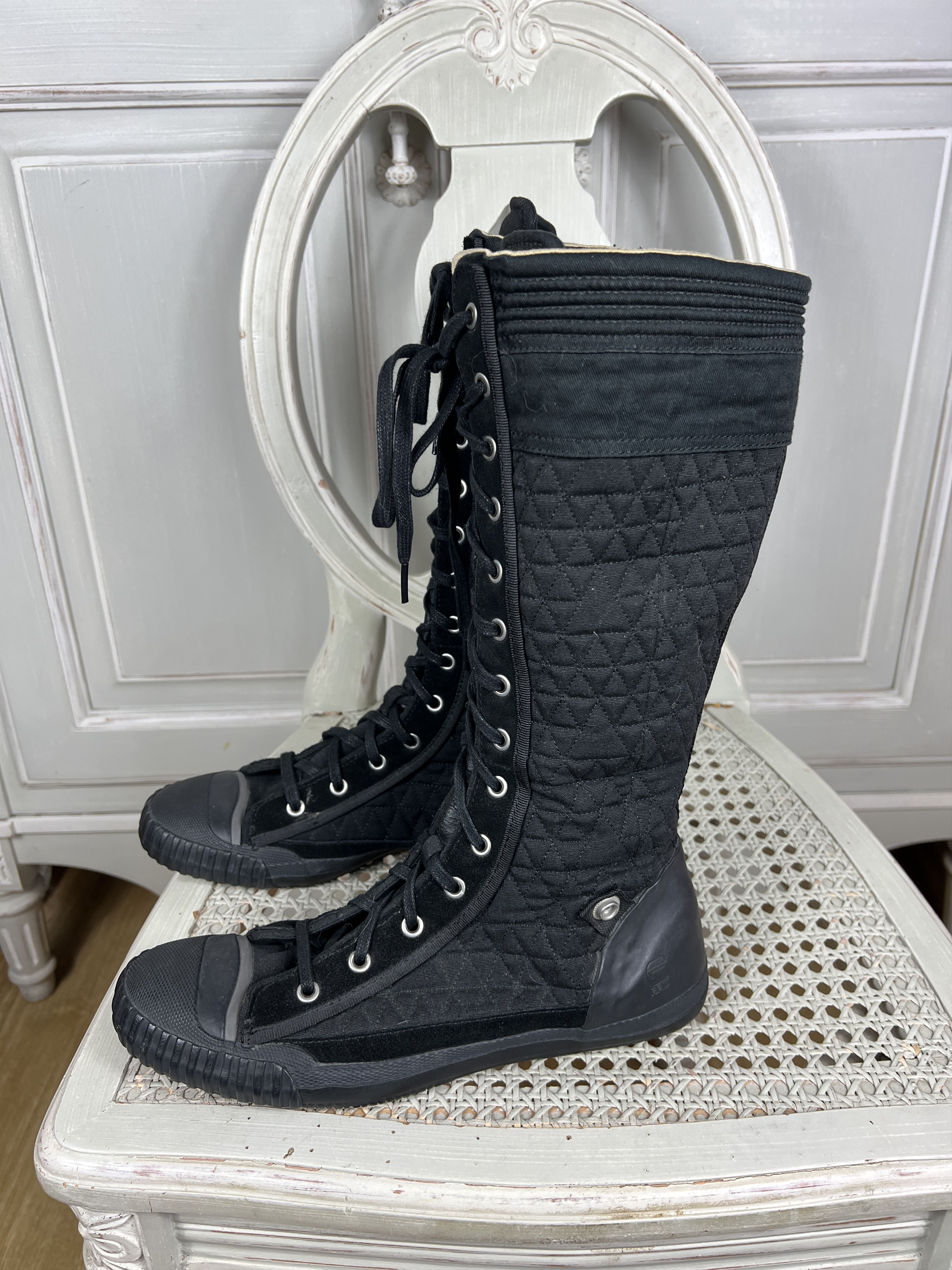 G-Star × Vintage VINTAGE G STAR HIGH LACE UP MOTO RACING BOOTS Size US 10 / IT 40 - 2 Thumbnail