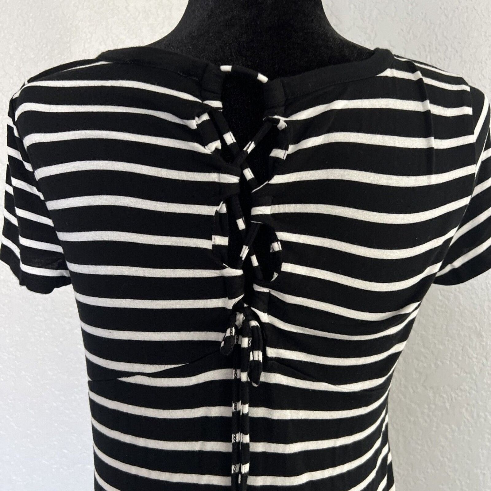 Other Cable & Gauge Top Short Sleeve Blouse Small Black Striped Size S / US 4 / IT 40 - 6 Thumbnail