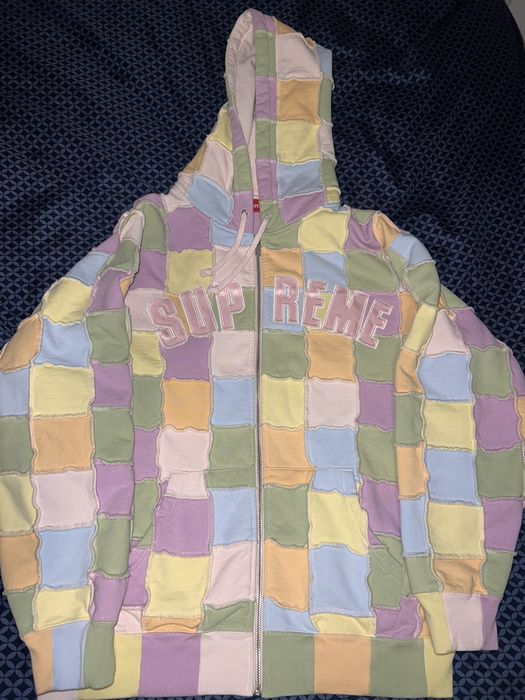 Supreme Supreme reverse patchwork zip hoodie | Grailed