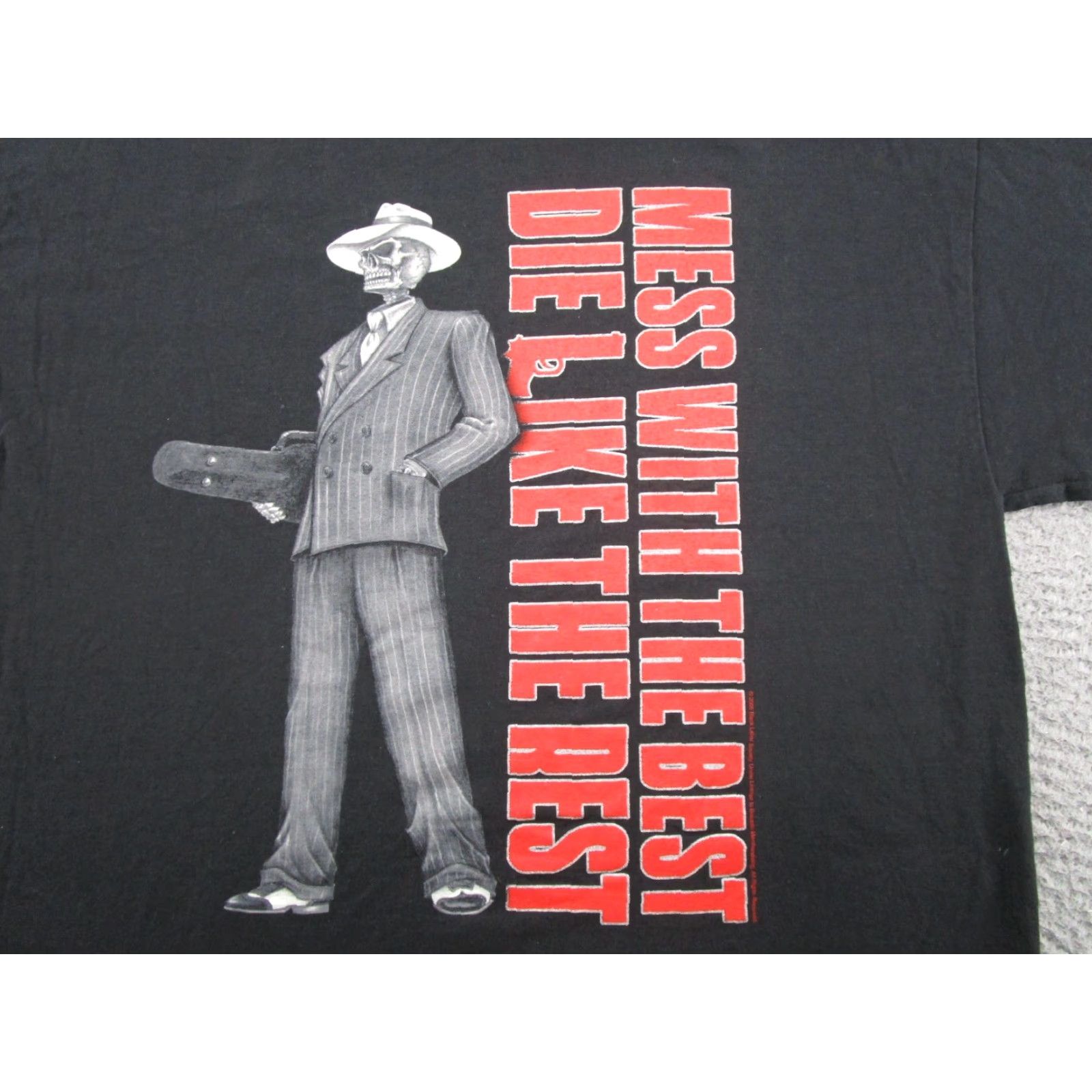 Delta VINTAGE Delta T-Shirt Men’s XL Black Band Metal BLS Mafia Graphic Print Short Sleeve Crew Neck Logo Double-Sided 2000-2009 Dark Size US XL / EU 56 / 4 - 2 Thumbnail