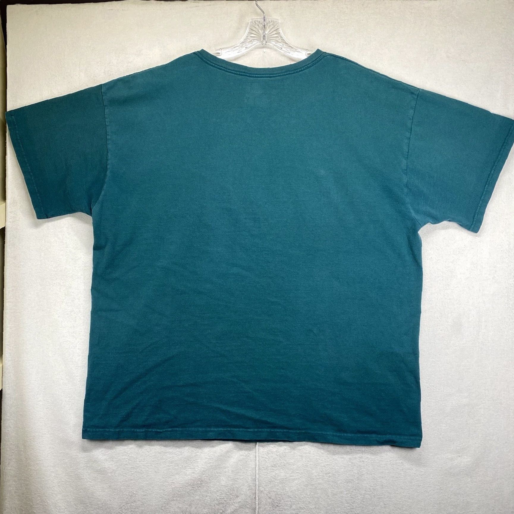 Vintage VINTAGE Blank Teal T-Shirt XL Cotton Knit V-Neck Short Sleeve 90s Grunge Stitch Mens Size US XL / EU 56 / 4 - 2 Thumbnail