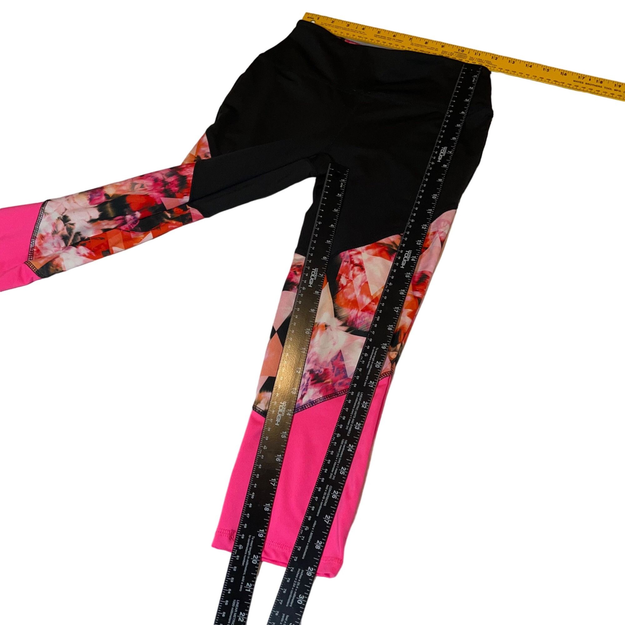 Other RBX Women's Floral & Geometric Print Leggings Small Black/Pi Size 26" / US 2 / IT 38 - 6 Thumbnail