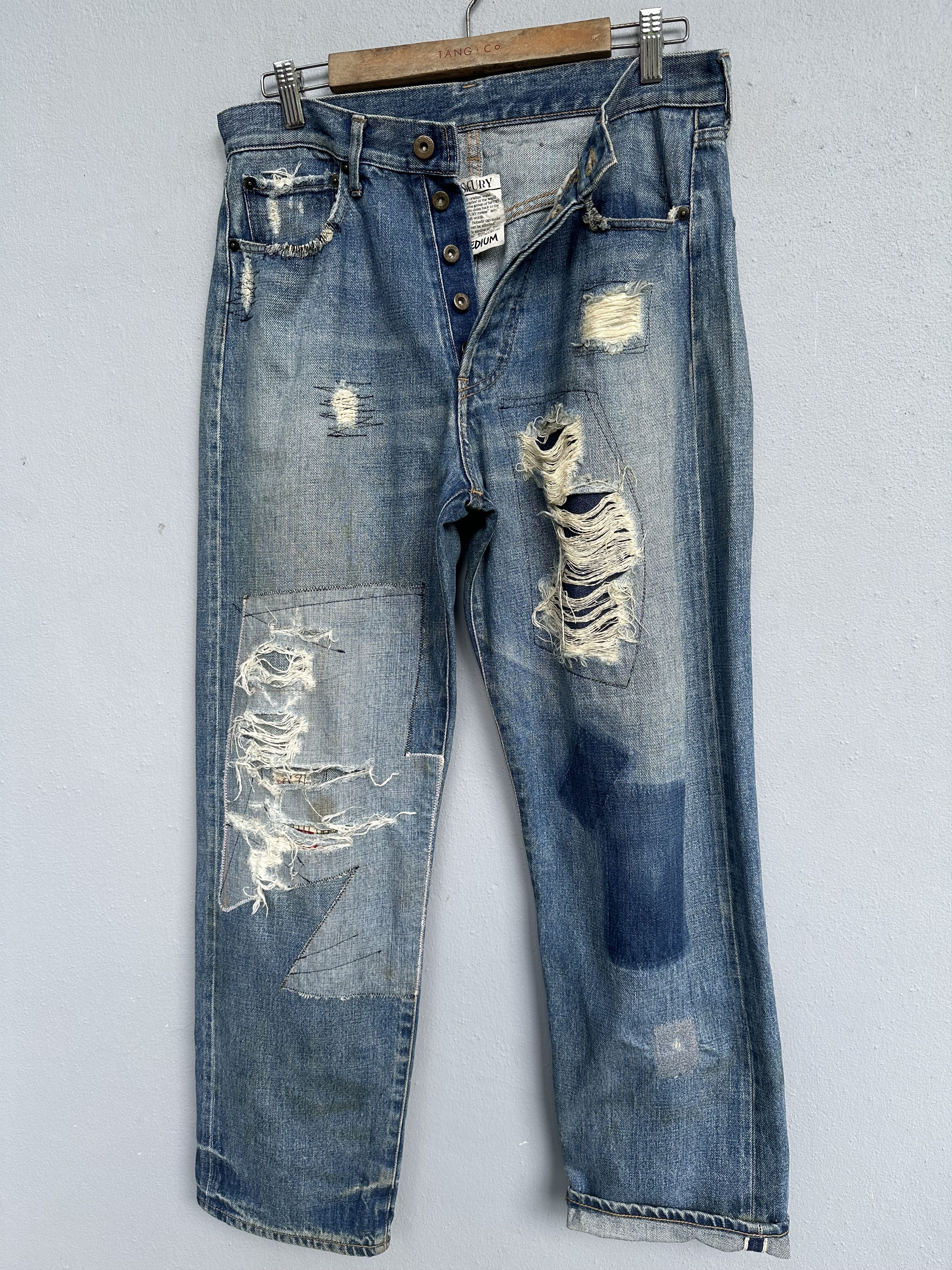 Sifury Japanese Brand Sifury Distressed Selvedge Patchwork Jeans Size US 31 - 23 Thumbnail