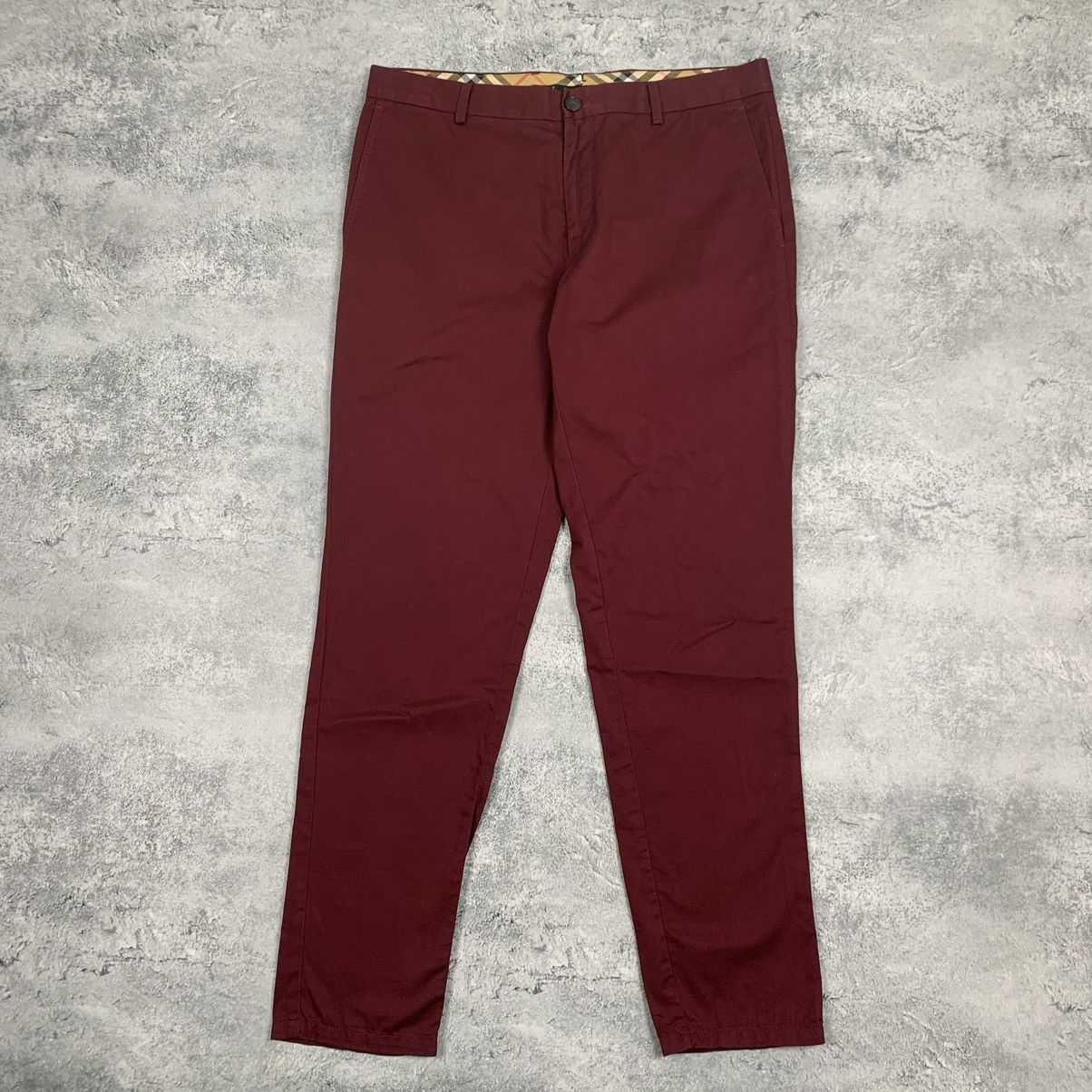 Burberry Burberry London England Casual Cotton Pants Size 50 Burgundy Size US 34 / EU 50 - 1 Thumbnail