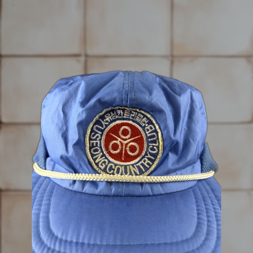 Vintage VINTAGE Yuseong Country Club Hat Fitted Cap Blue Ear Flap Golf 80s Men One Size Size ONE SIZE - 1 Thumbnail