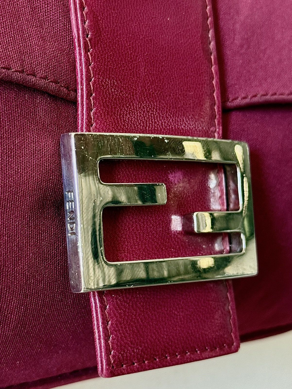 Fendi - 2000’s - Classic Baguette - Raspberry Neoprene Bag