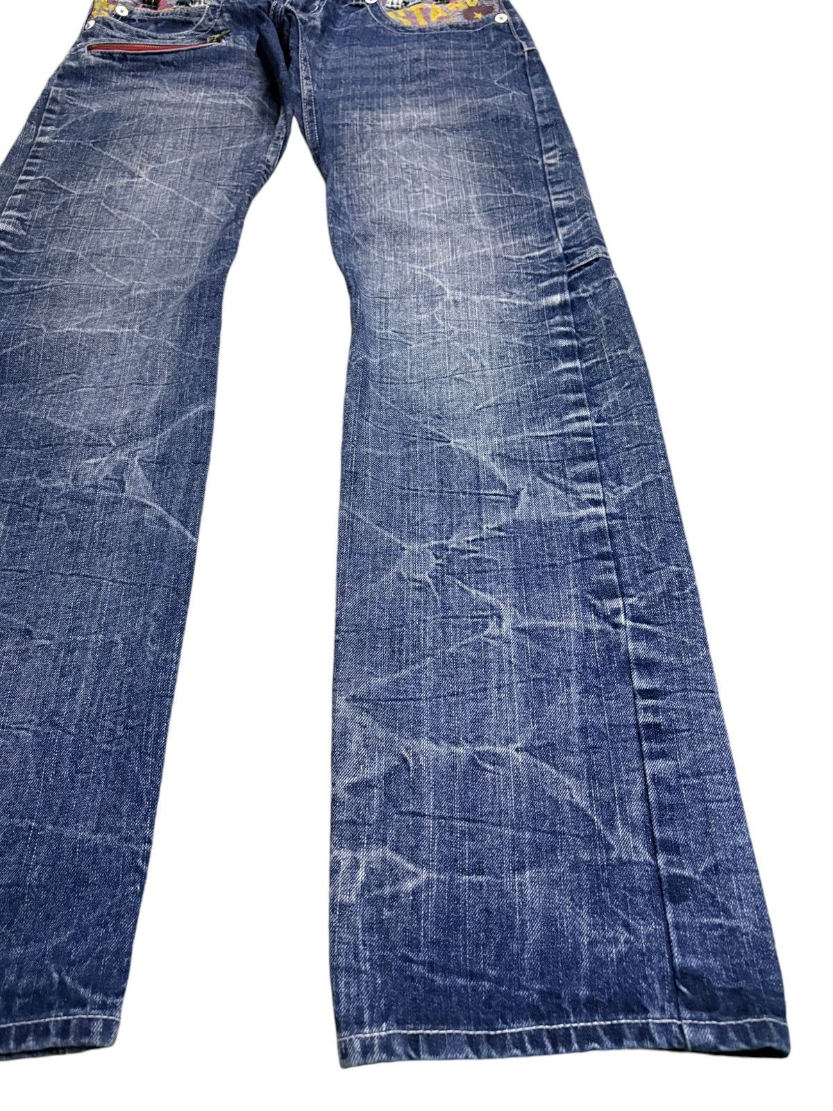 Japanese Brand Vintage Japanese Double Focus Double Waist Printed Jeans Size US 30 / EU 46 - 7 Thumbnail