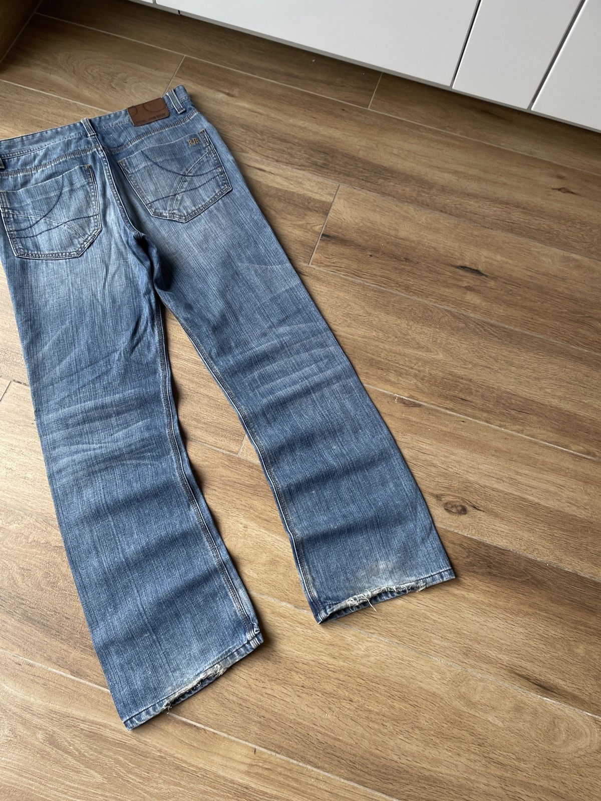 Vintage Vintage Flared Jeans Avant Garde Mud Washed Faded Baggy Slim Size US 32 / EU 48 - 6 Thumbnail