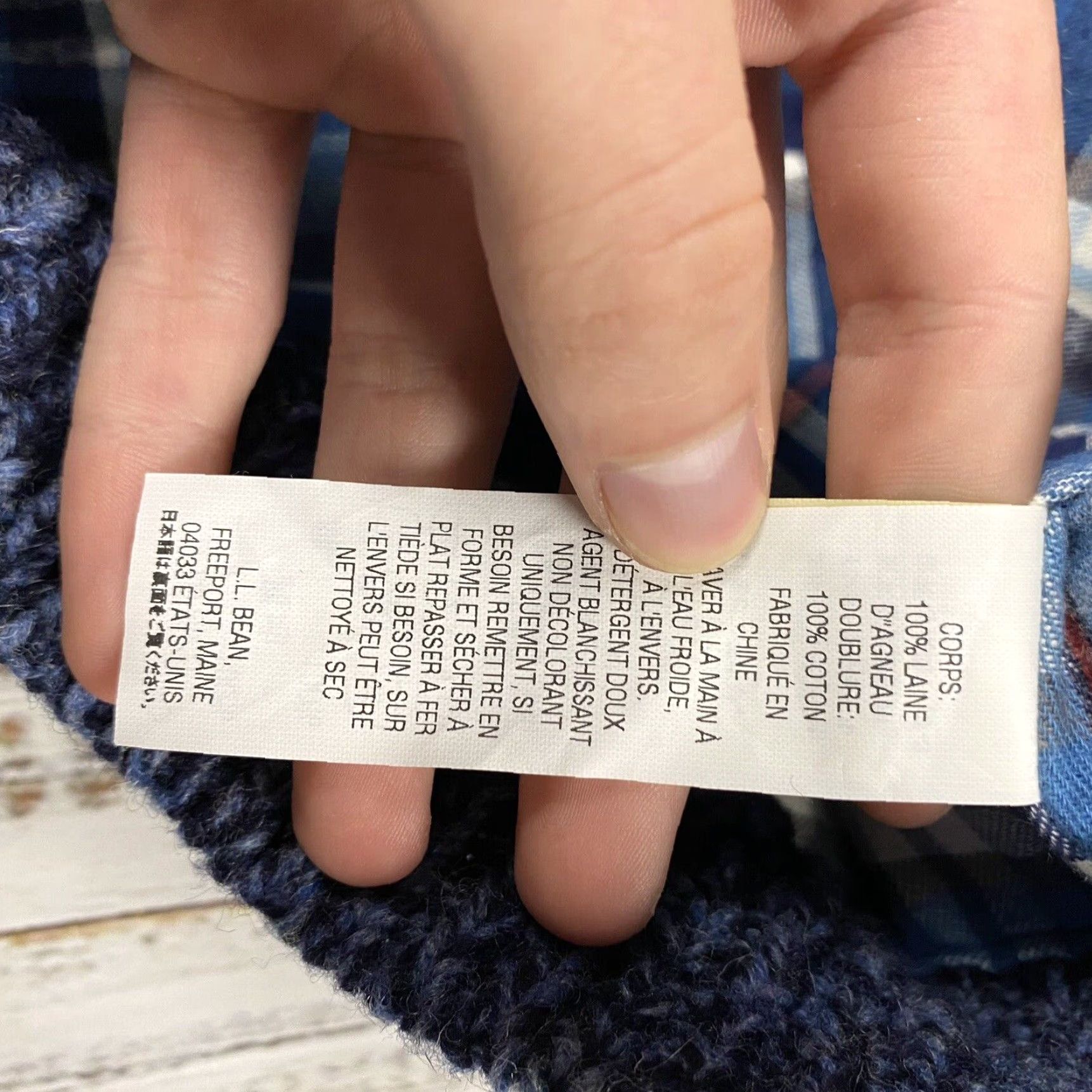 Vintage VINTAGE LL BEAN Classic Lambswool Sweater Full Zip Flannel Lined Blue Size XLT Tall Men/Adult Men's Long Sleeve Moisture? (oops) Size US XL / EU 56 / 4 - 6 Thumbnail