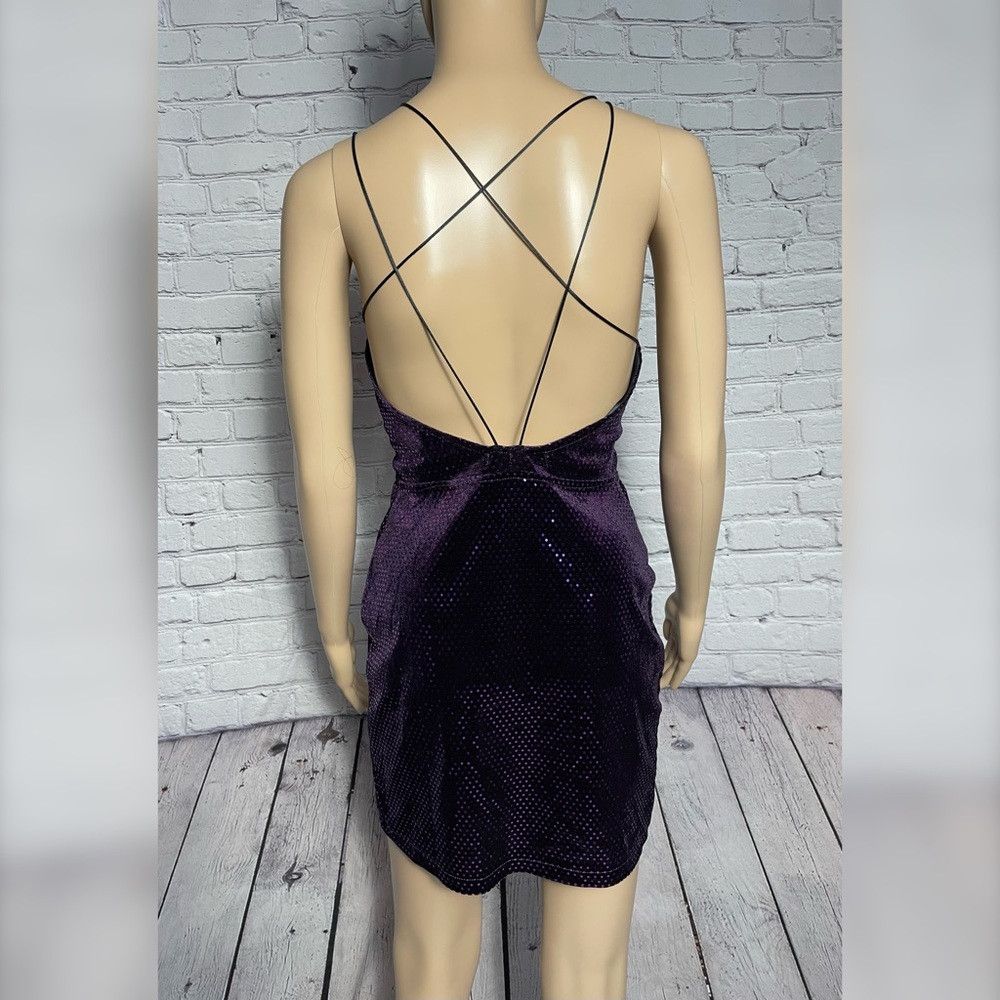 Zara NWT New Zara Purple Ring Detail Shiny Mini Dress Size M Size M / US 6-8 / IT 42-44 - 6 Thumbnail