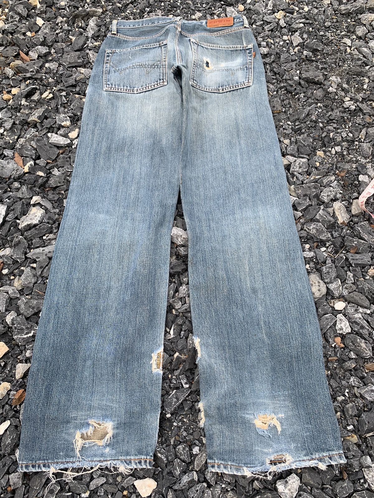 Edwin VINTAGE EDWIN 505 SELVEDGE RUSTY DISTRESSED JAPANESE DENIM Size US 31 - 4 Thumbnail