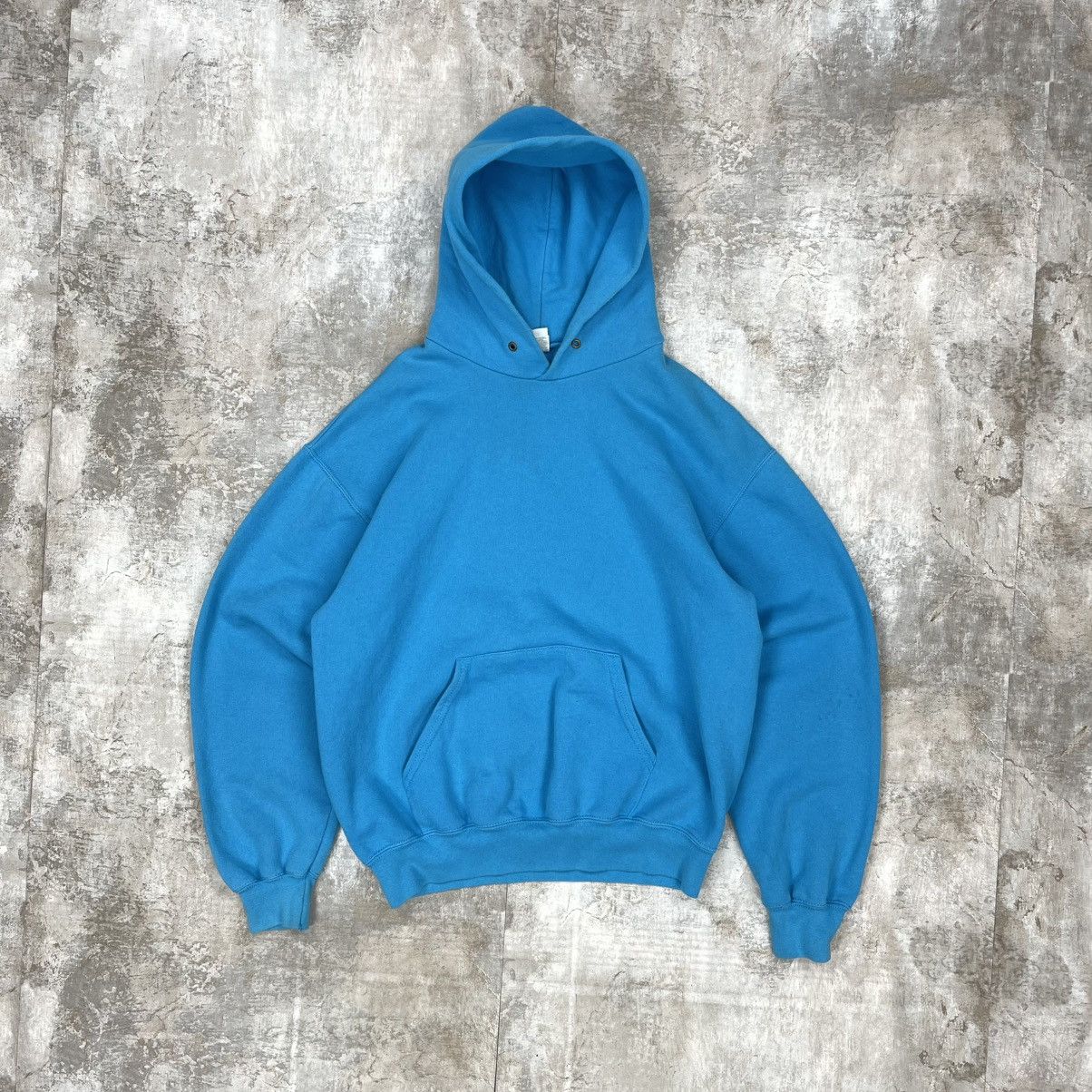 Vintage BASIC BLANK BOXY HOODIE HEAVYWEIGHT BLUE Size US M / EU 48-50 / 2 - 2 Thumbnail