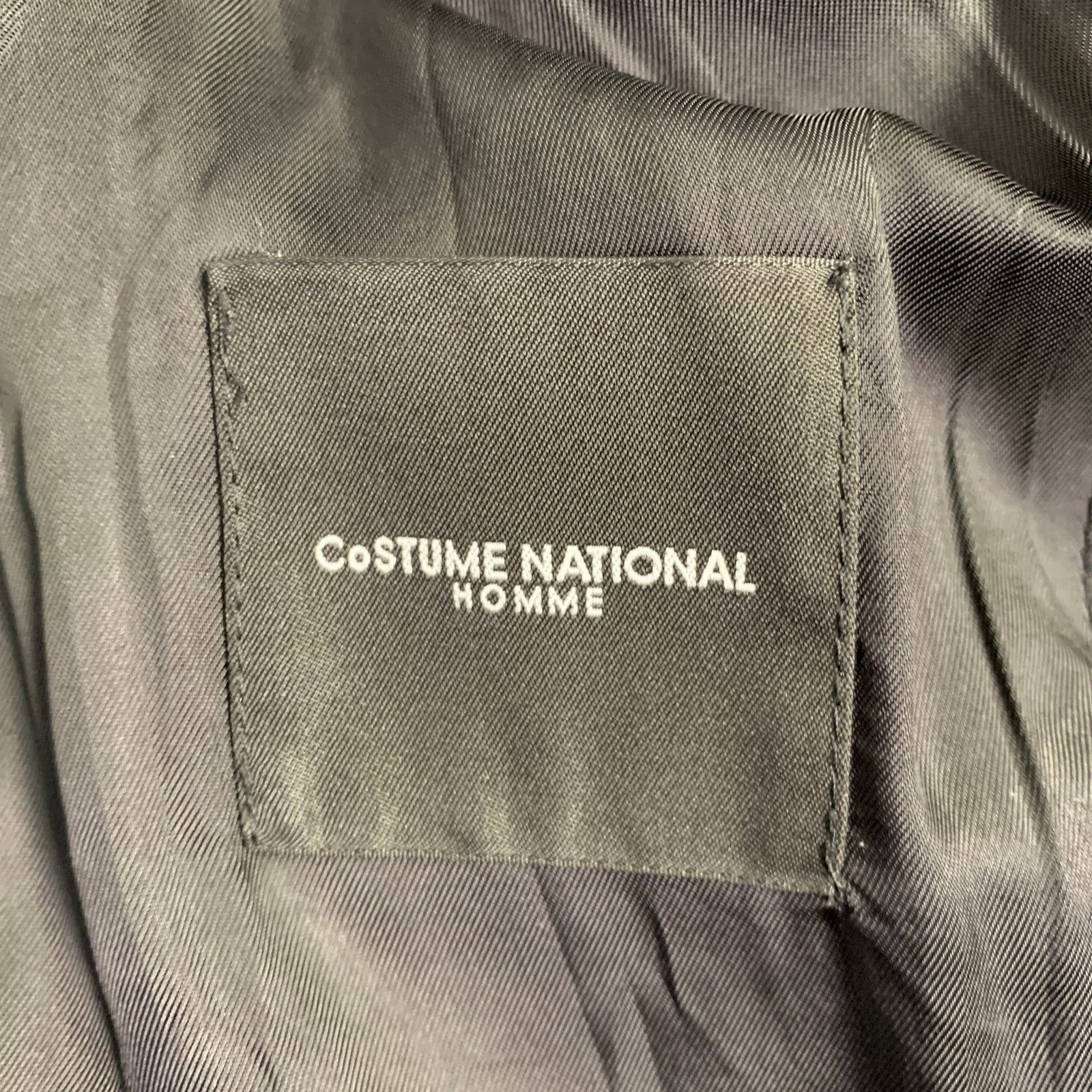 Costume National CoSTUME NATIONAL Black Cotton Blend Peak Lapel Sport Coat Size 36R - 7 Thumbnail