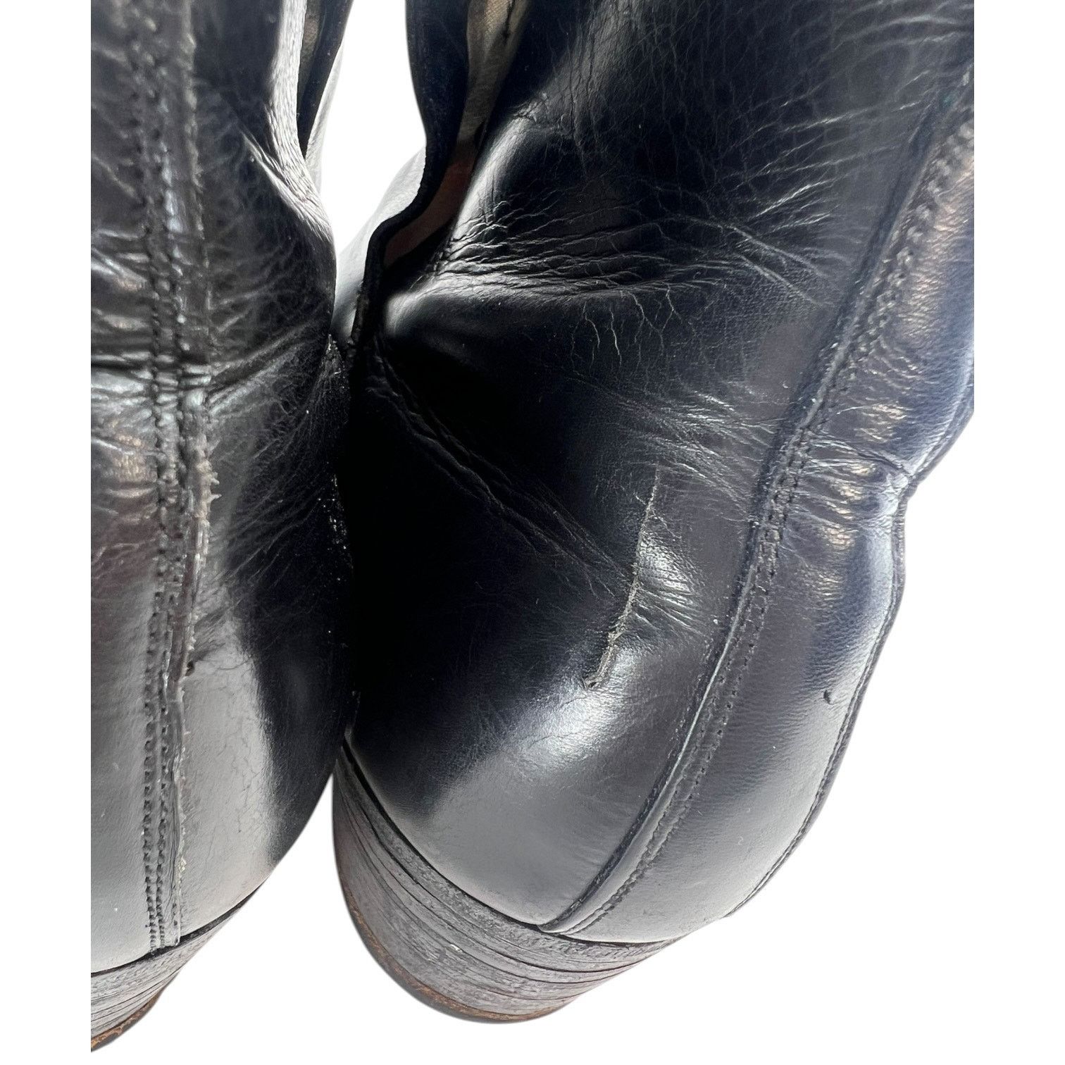 Vintage Vintage Handmade Black Leather Pull On Ankle Boots Spain 7D Size US 7 / EU 40 - 7 Thumbnail