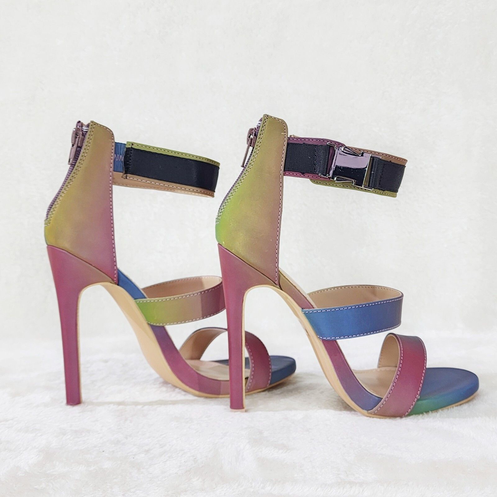 Other Festive Colorful Reflective Triple Strap Mini Platform High Size US 8.5 / IT 38.5 - 3 Thumbnail