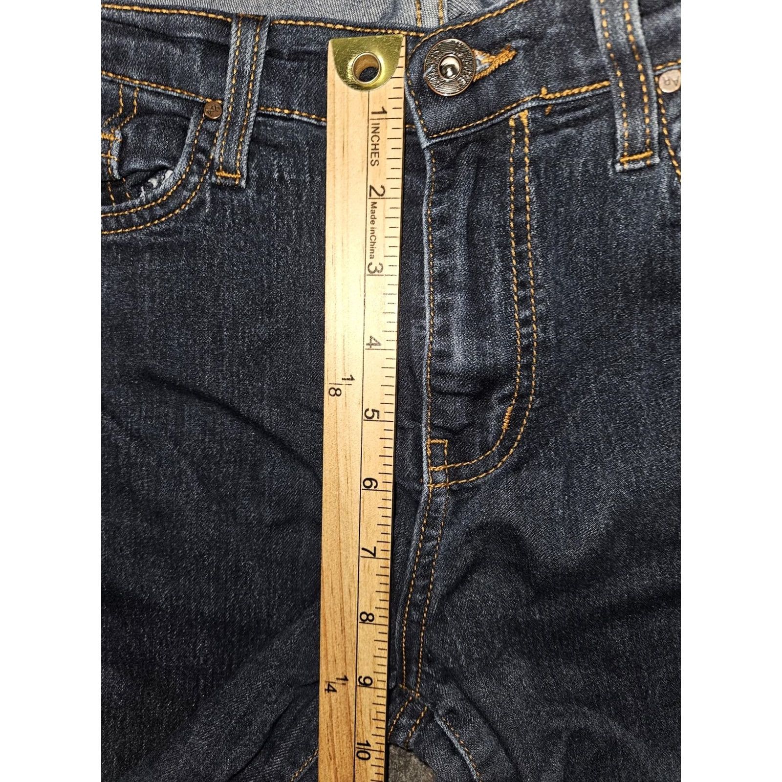 Vintage Angry Rabbit Jeans Womens 29/9 Blue Dark Wash Mid Rise Bootcut Stretch Denim Size 29" - 5 Thumbnail