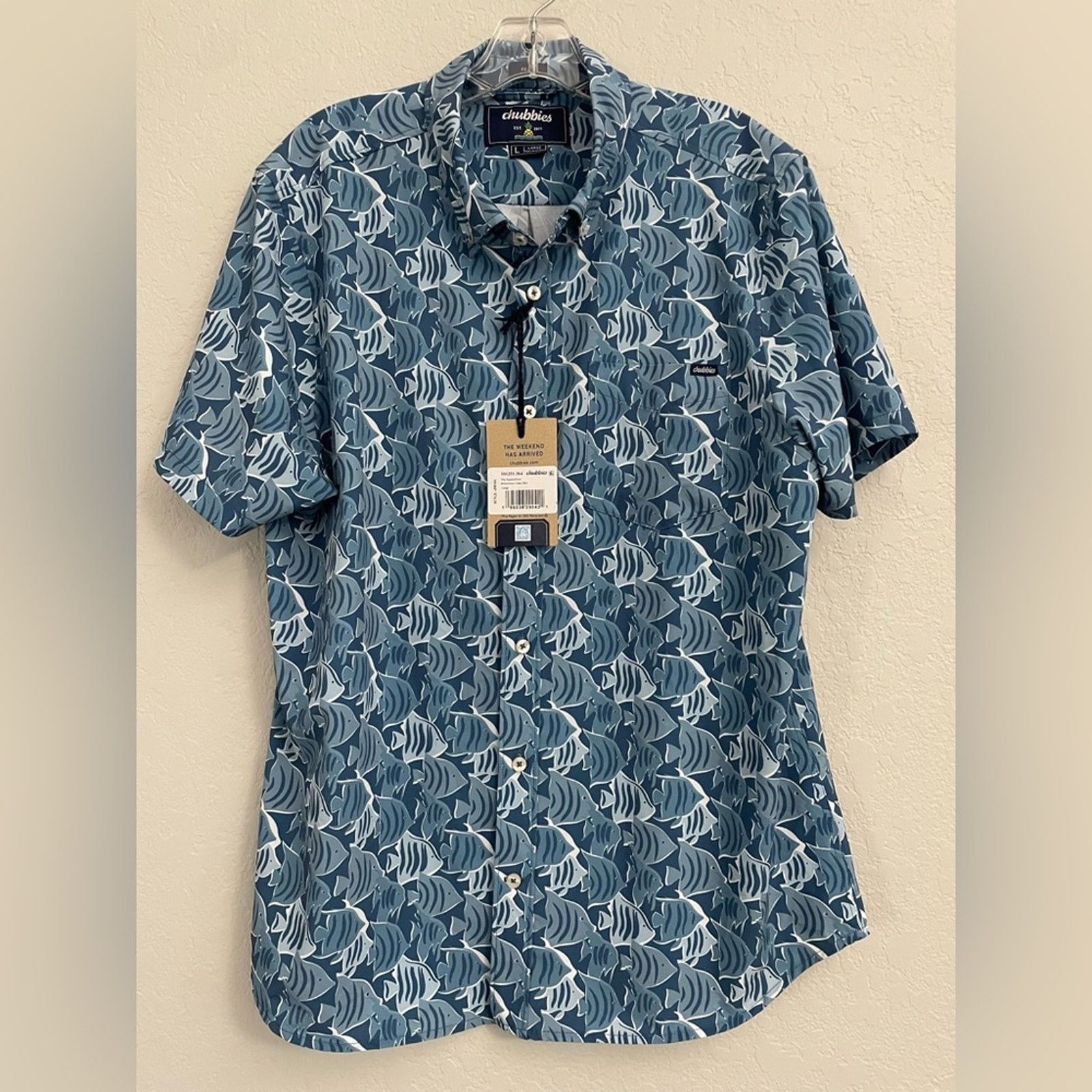 Chubbies Chubbies Performance Shirt The Aquaculture Fish Mens L Size US L / EU 52-54 / 3 - 1 Thumbnail