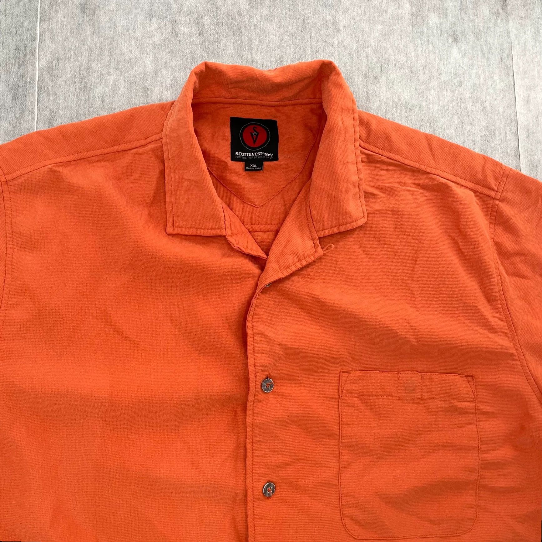 Vintage SCOTTeVEST Shirt Adult 2XL Orange Travel Hidden Pockets Button-Up Collared Men XX-Large Casual, Workwear, Outdoor 90s Theme N/A Size US XXL / EU 58 / 5 - 3 Thumbnail