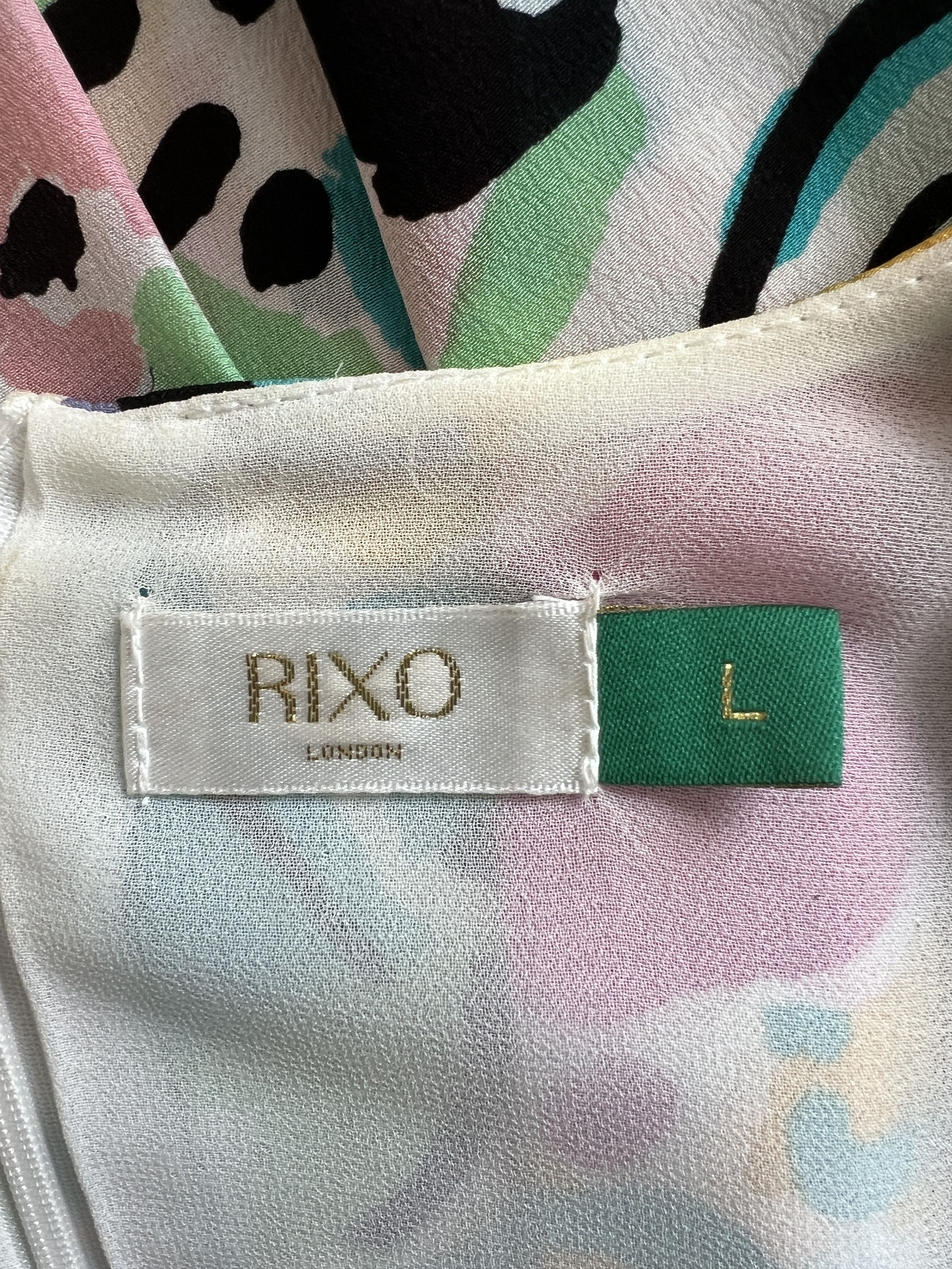 RIXO RIXO Camellia Silk Midi Dress 100% Silk Floral Print Size L / US 10 / IT 46 - 9 Thumbnail
