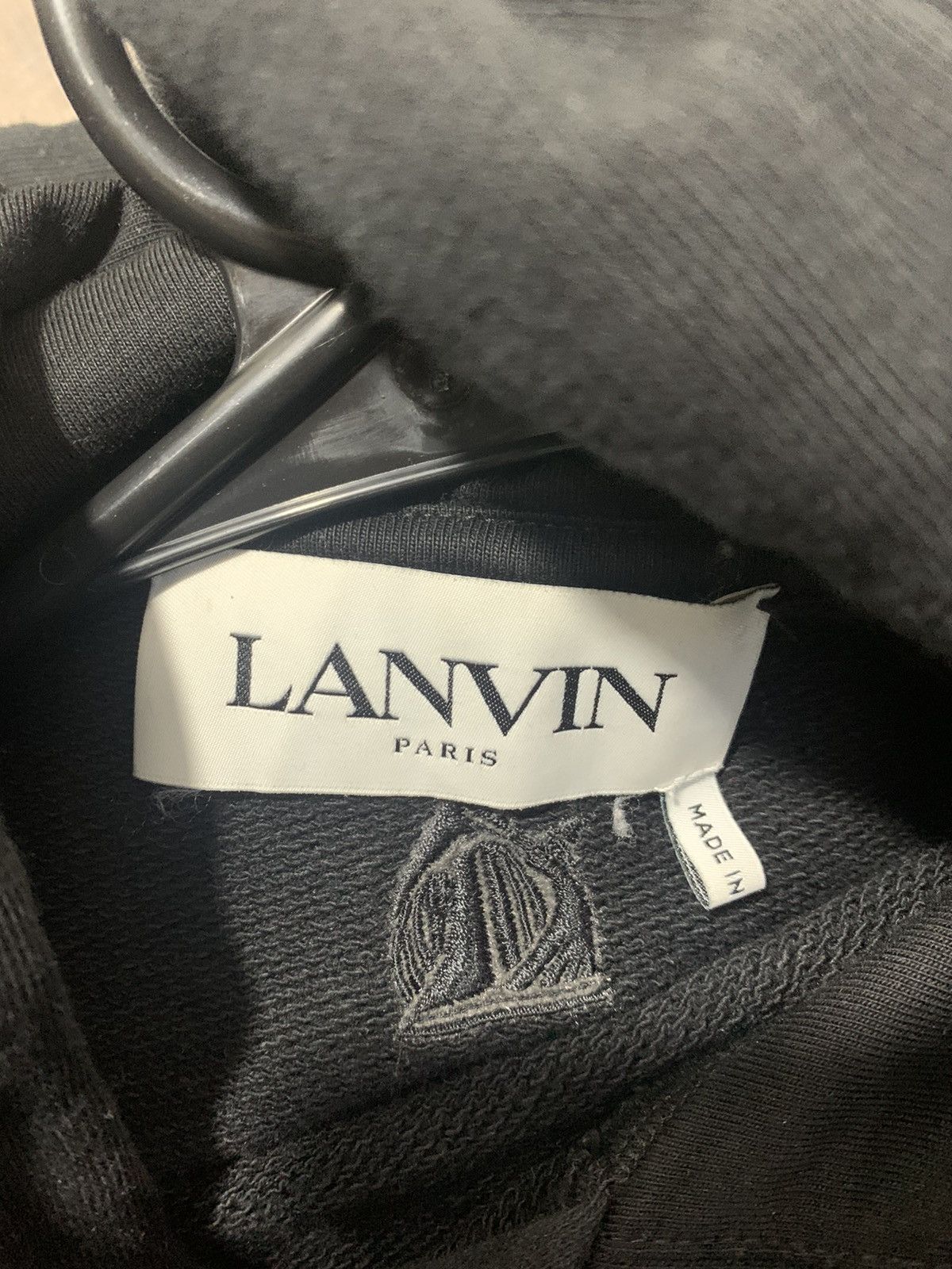 Lanvin Lanvin Logo Embroidered Drawstring Hoodie Size US XS / EU 42 / 0 - 6 Thumbnail