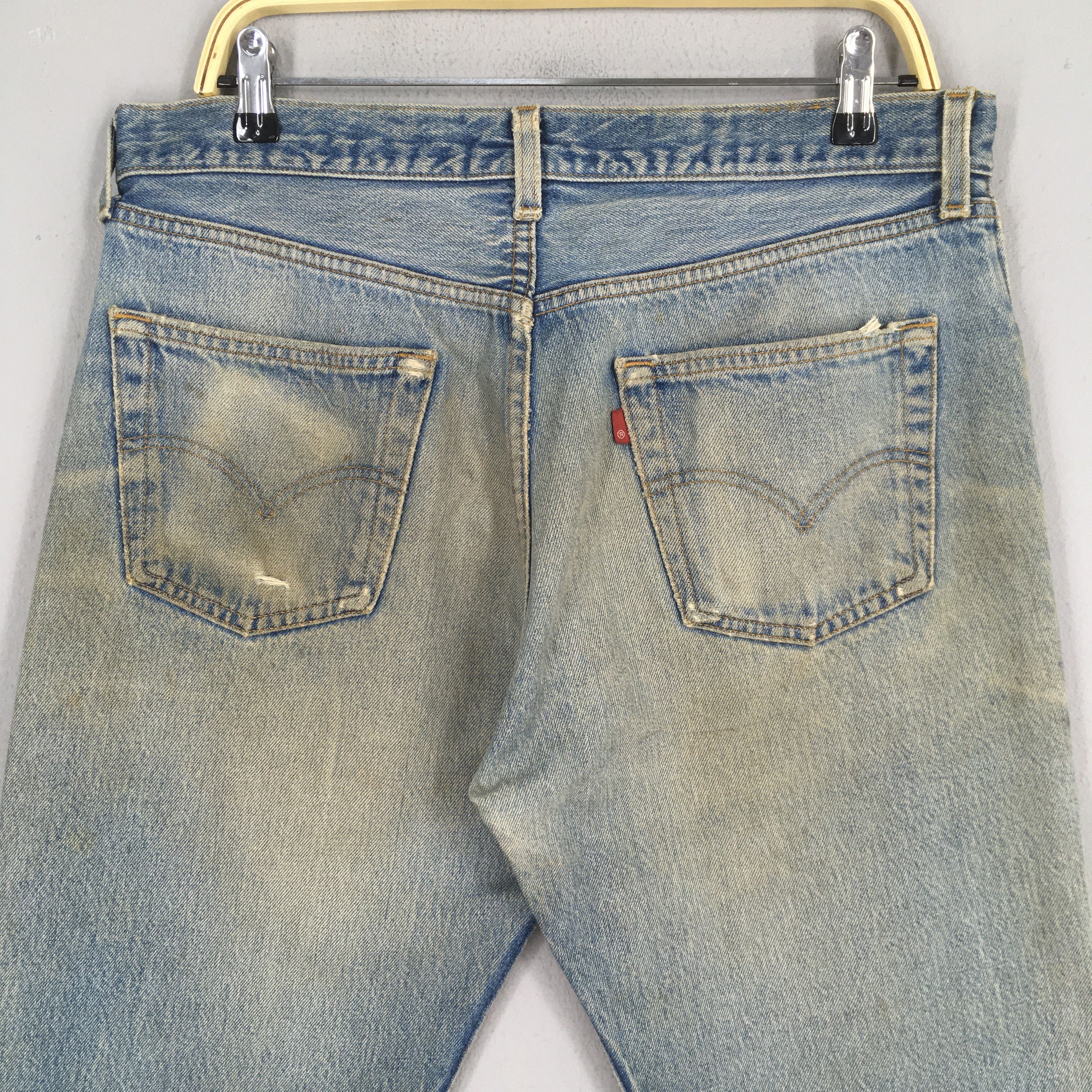 Levi's ize 32x30.5 Vintage 90s Levi's 501 Distressed Jeans S2017 Size US 32 / EU 48 - 8 Thumbnail