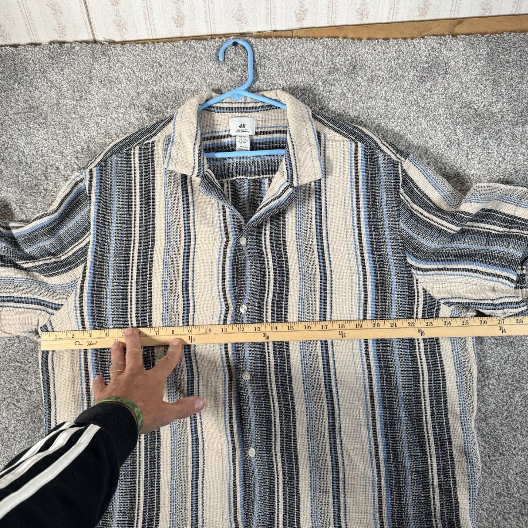 H&M H&M Woven XXL Shirt Button-Up Men Casual Short Sleeve Collared Multicolor Striped 70s Retro Bohemian Beach Surfing Skater Streetwear Size US XXL / EU 58 / 5 - 5 Thumbnail