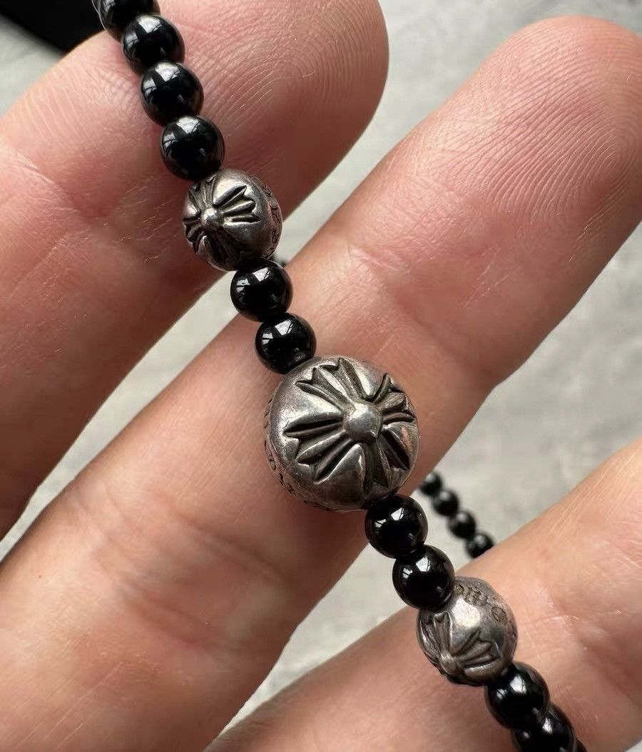 Chrome Hearts Chrome Hearts Four Silver Beads Obsidian Bracelet Size ONE SIZE - 5 Thumbnail