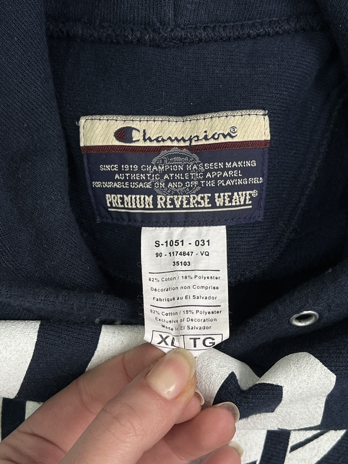 Champion Champion Hoodie Blue Football Port kanye west yeezy Style Size US XL / EU 56 / 4 - 7 Thumbnail