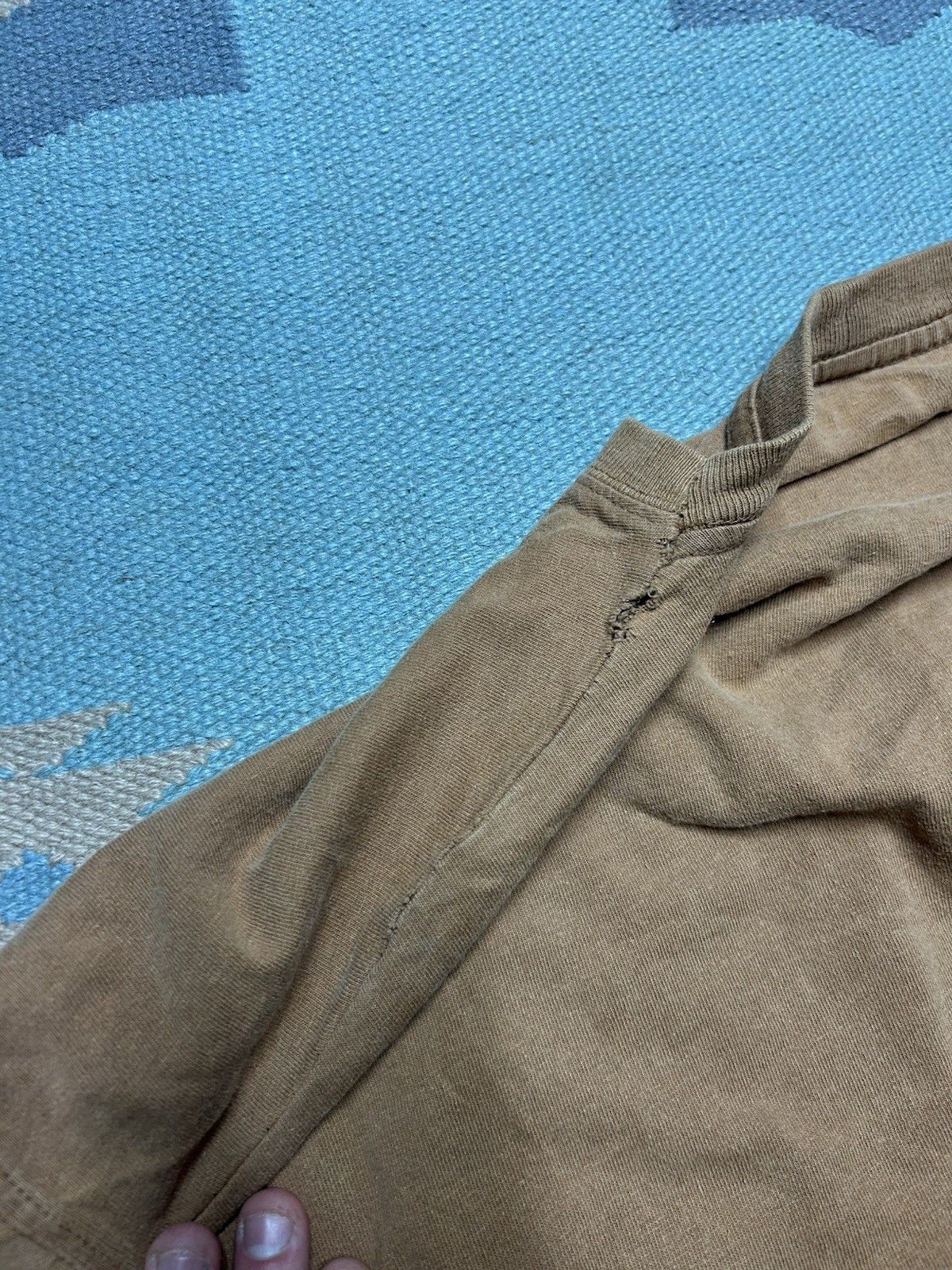 Vintage Carhartt pocket t shirt brown tan distressed repaired XL Size US XL / EU 56 / 4 - 11 Thumbnail