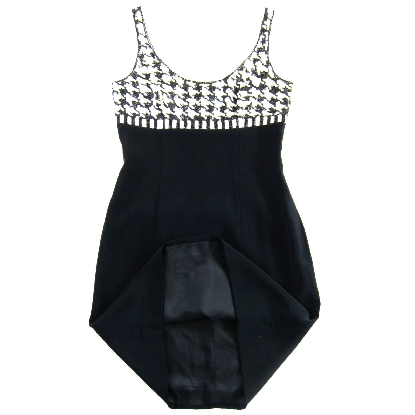 Vintage Della Roufogali Niteline Black Ivory Beaded Sequin Party Cocktail Tank Dress 2 Size XS / US 0-2 / IT 36-38 - 4 Thumbnail