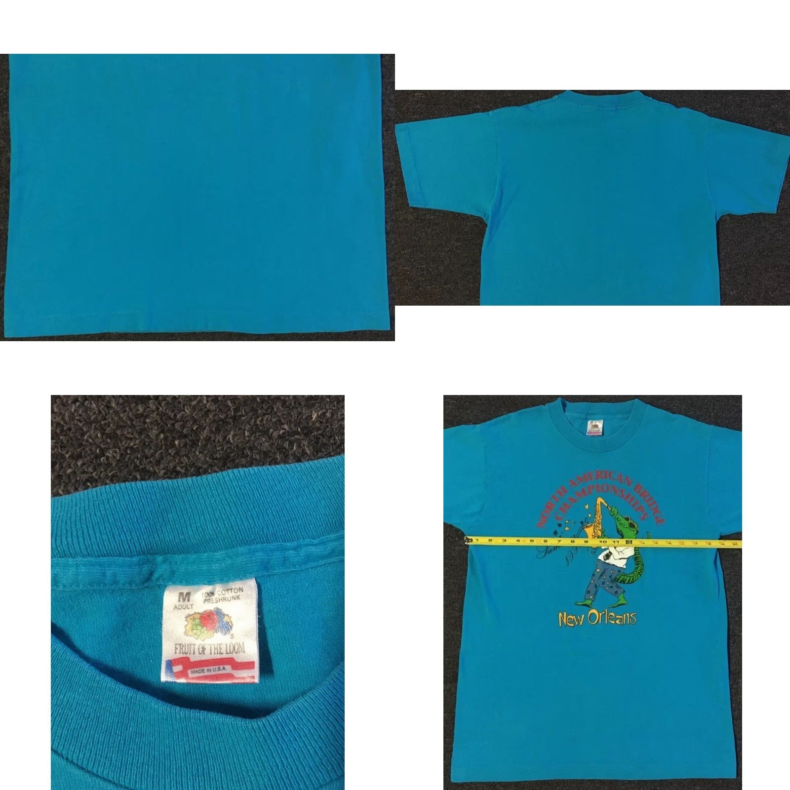 Vintage VINTAGE New Orleans Bridge Championship Shirt M Blue 90s Graphic Tee Men Vintage 90s LSU Jazz Mardi Gras City USA Louisiana Brainstormed? Size US M / EU 48-50 / 2 - 8 Thumbnail
