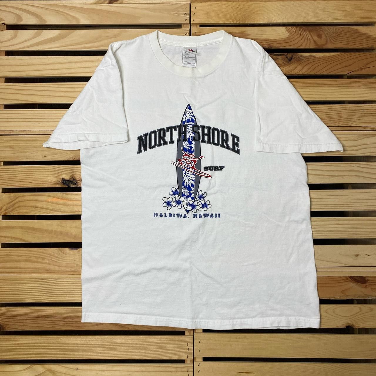 Fruit Of The Loom Vintage Northshore, HI White Surf Tee Size Large Size US L / EU 52-54 / 3 - 1 Thumbnail