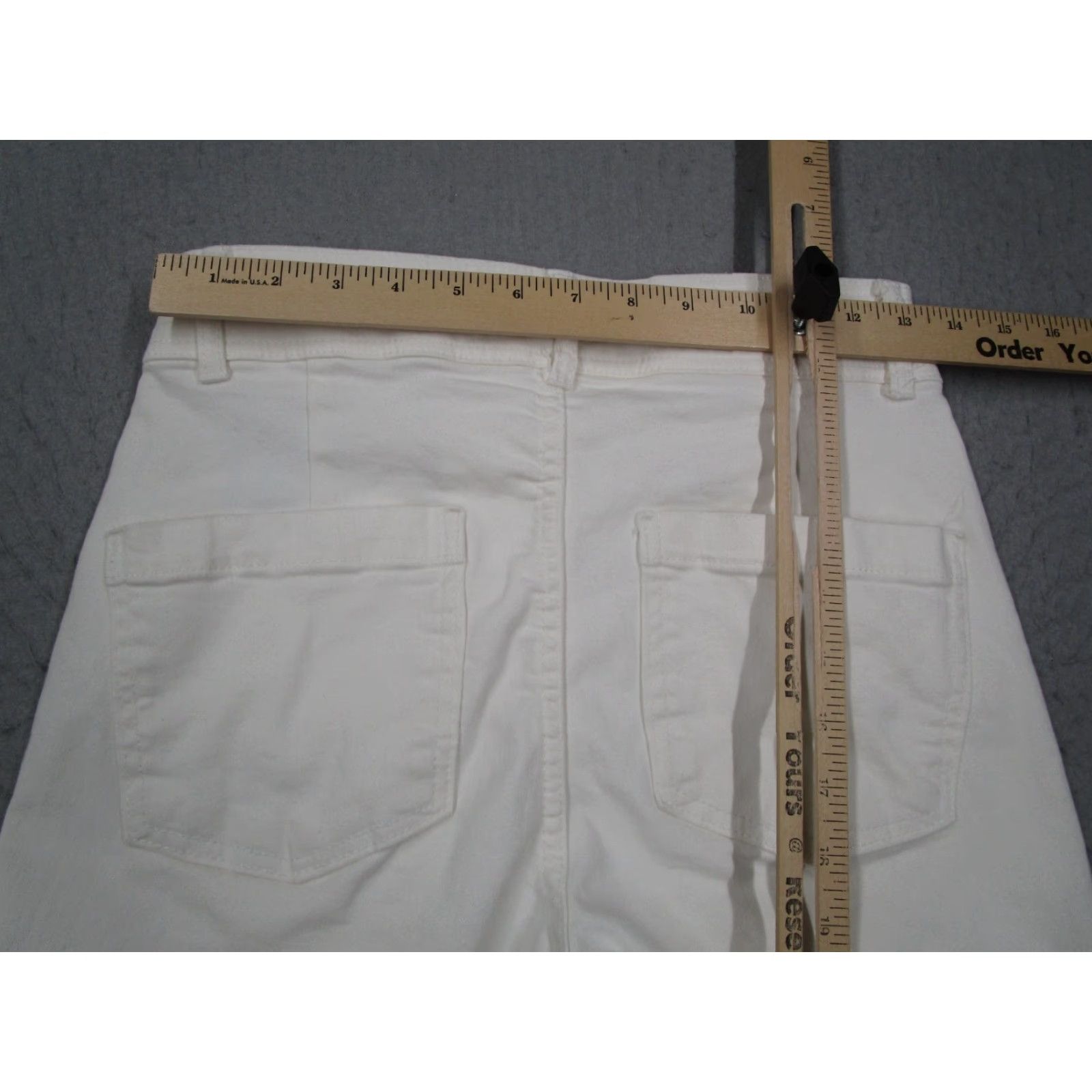 Vintage OAT Jeans White HIGH RISE Wide-Leg Crop Denim 26x25 8/29 Womens Jeans Size 30" / US 8 / IT 44 - 6 Thumbnail