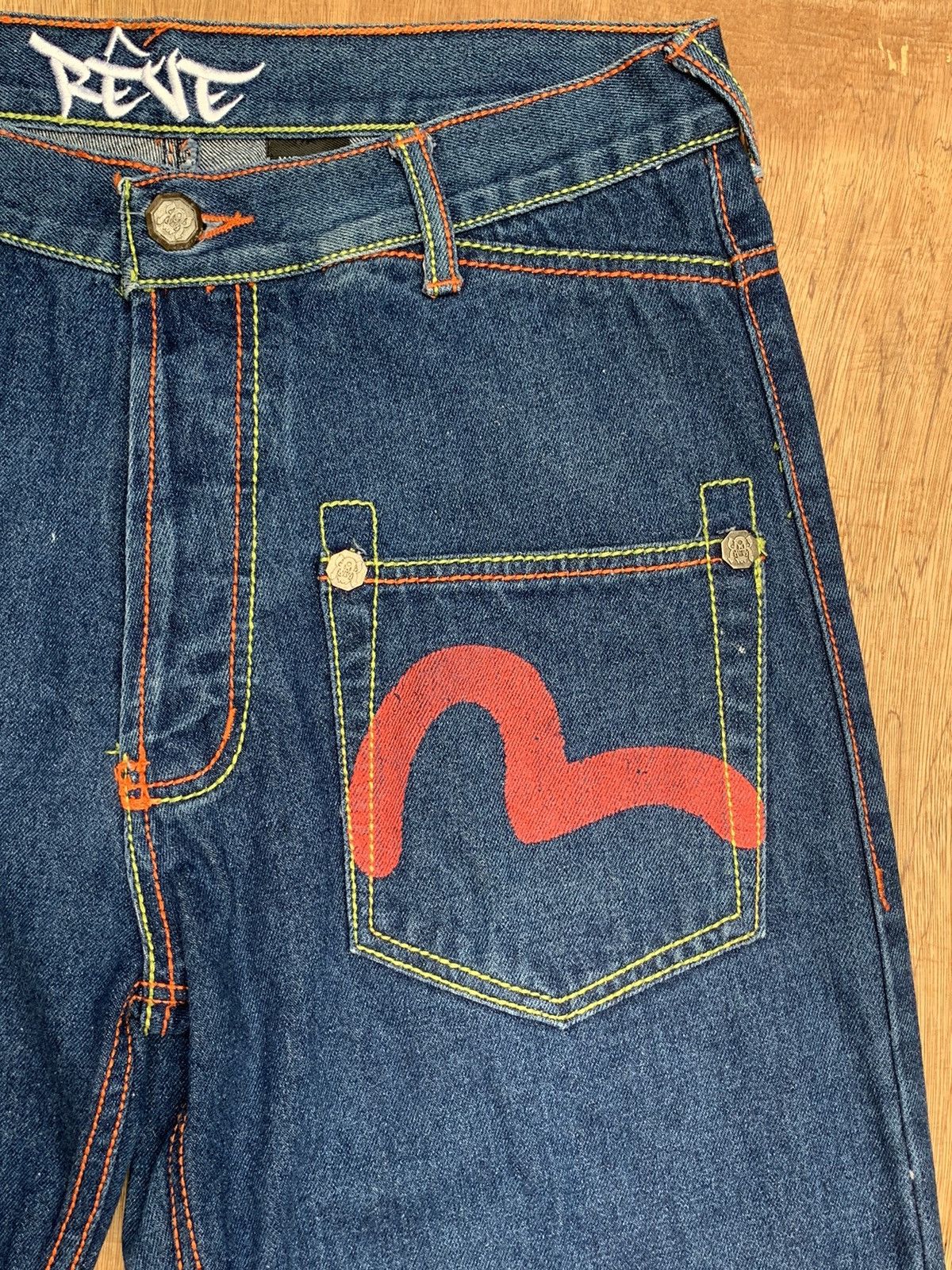 Vintage REVE Evisu Logo Japanese Denim Pants Size US 34 / EU 50 - 14 Thumbnail