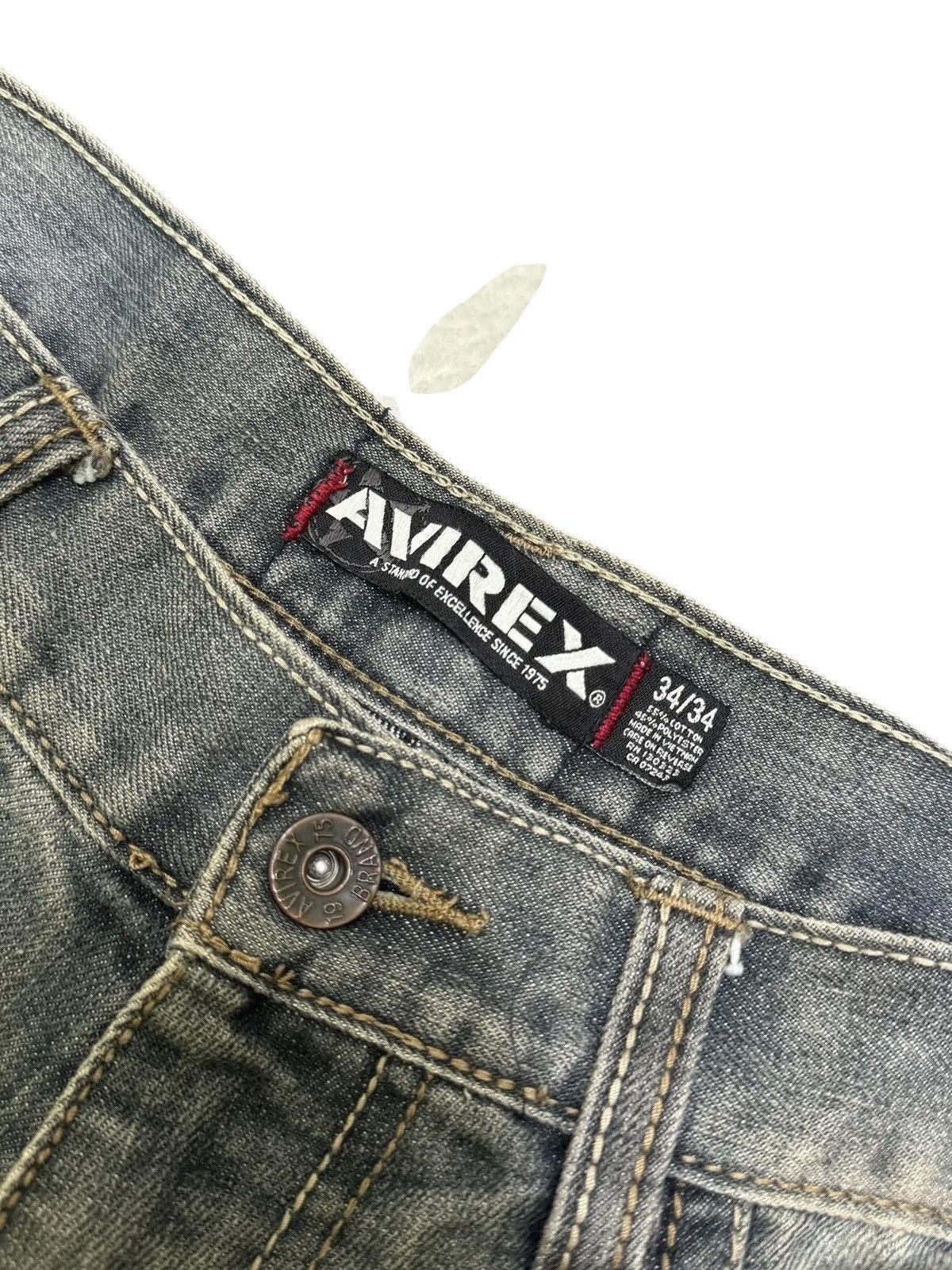 Avirex CRAZY AVIREX BAGGY STONE WASH CLAW MARK DENIM Size US 34 / EU 50 - 7 Thumbnail