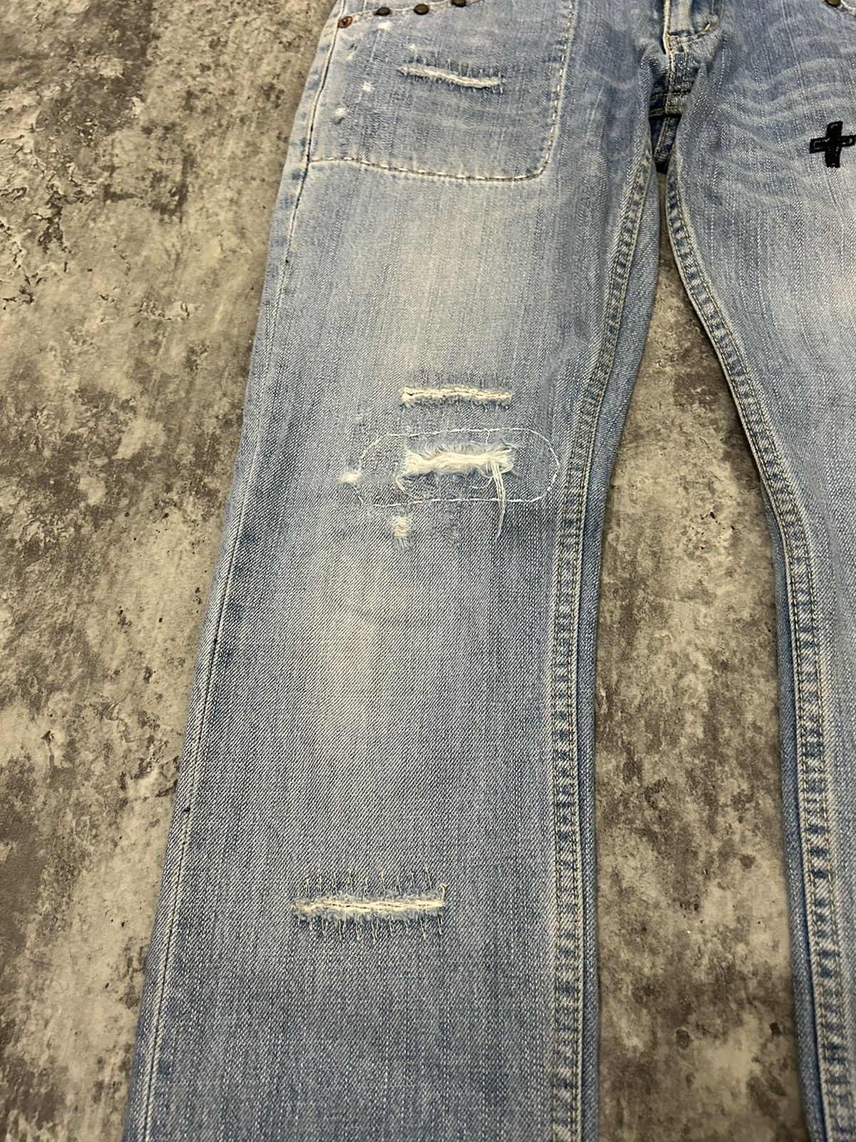Hysteric Glamour × Japanese Brand × Seditionaries Word Wide Love Skull Ring Distressed Jeans Size US 30 / EU 46 - 5 Thumbnail
