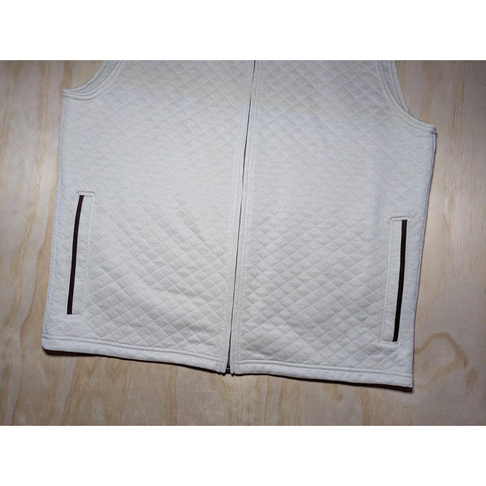 Cremieux Cremieux Men's Large Quilted Vest Beige Brown Full Zip Size US L / EU 52-54 / 3 - 2 Thumbnail