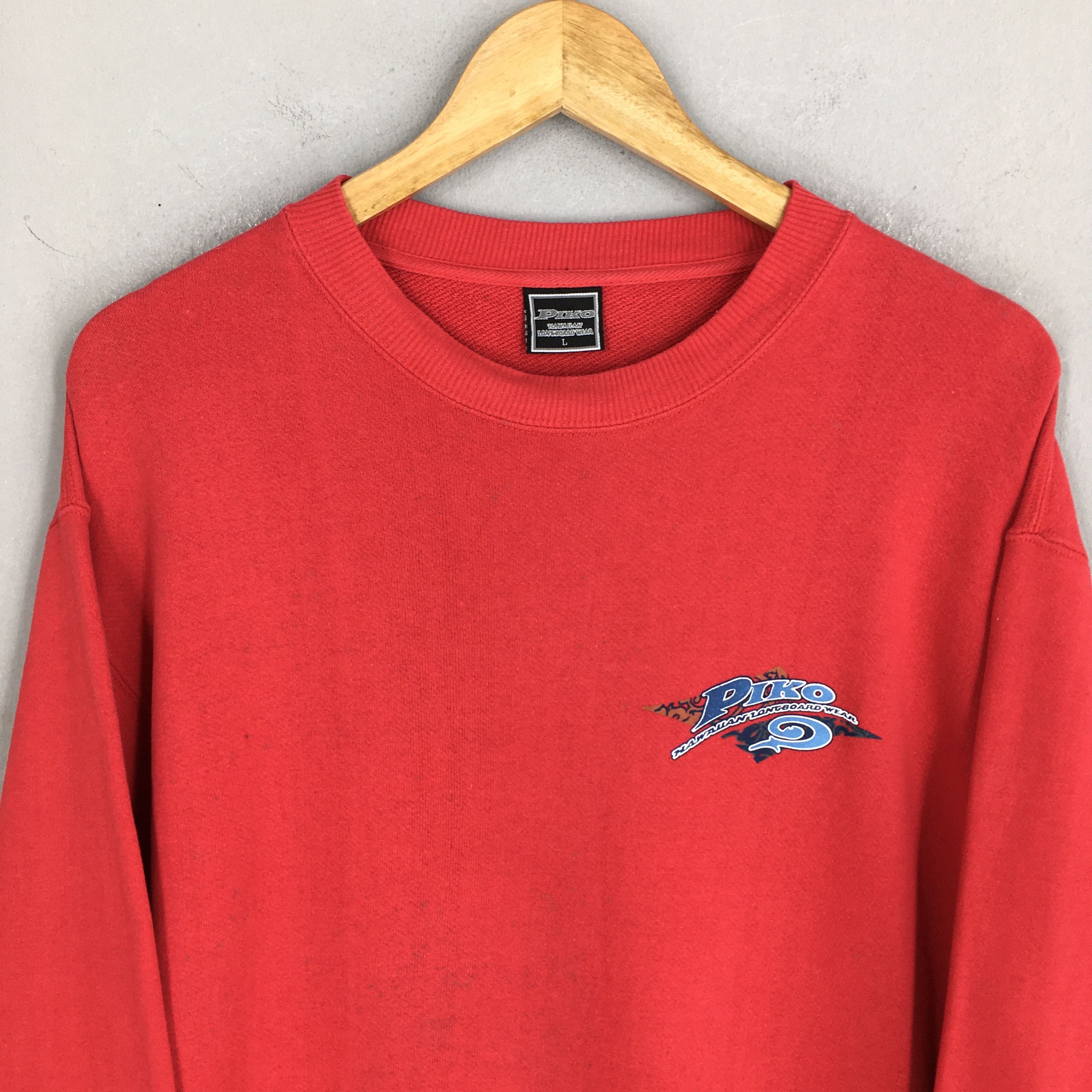 Vintage Vintage 90s Piko Surfing Red Sweatshirt Large Size US L / EU 52-54 / 3 - 2 Thumbnail