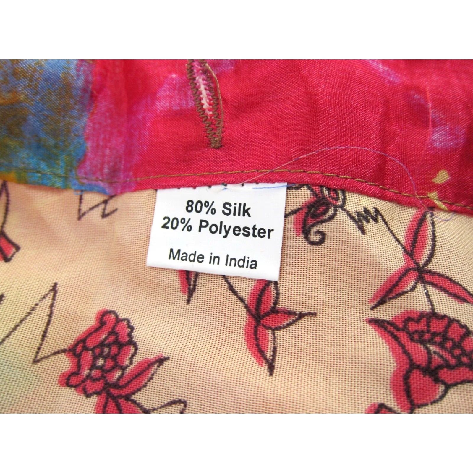 Pinko VINTAGE India Silk Pink Green Yellow Floral Reversible long Maxi Wrap Skirt OS Size 42" / US 20 - 4 Thumbnail