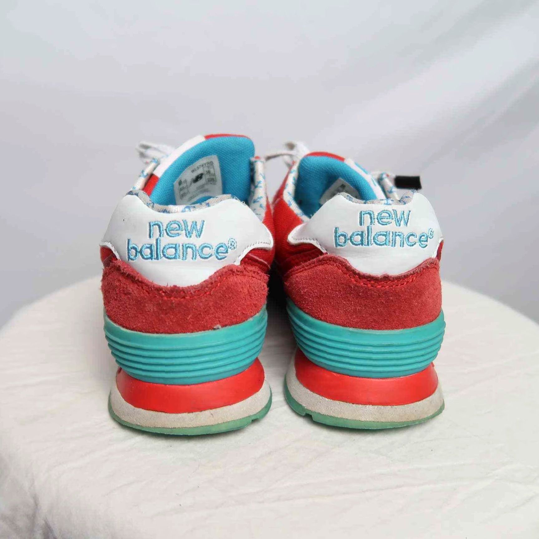 New Balance New Balance 574 Sneakers Women’s 5.5 Red Turquoise Suede Lace Up Retro Pink? Size US 6 / IT 36 - 5 Thumbnail