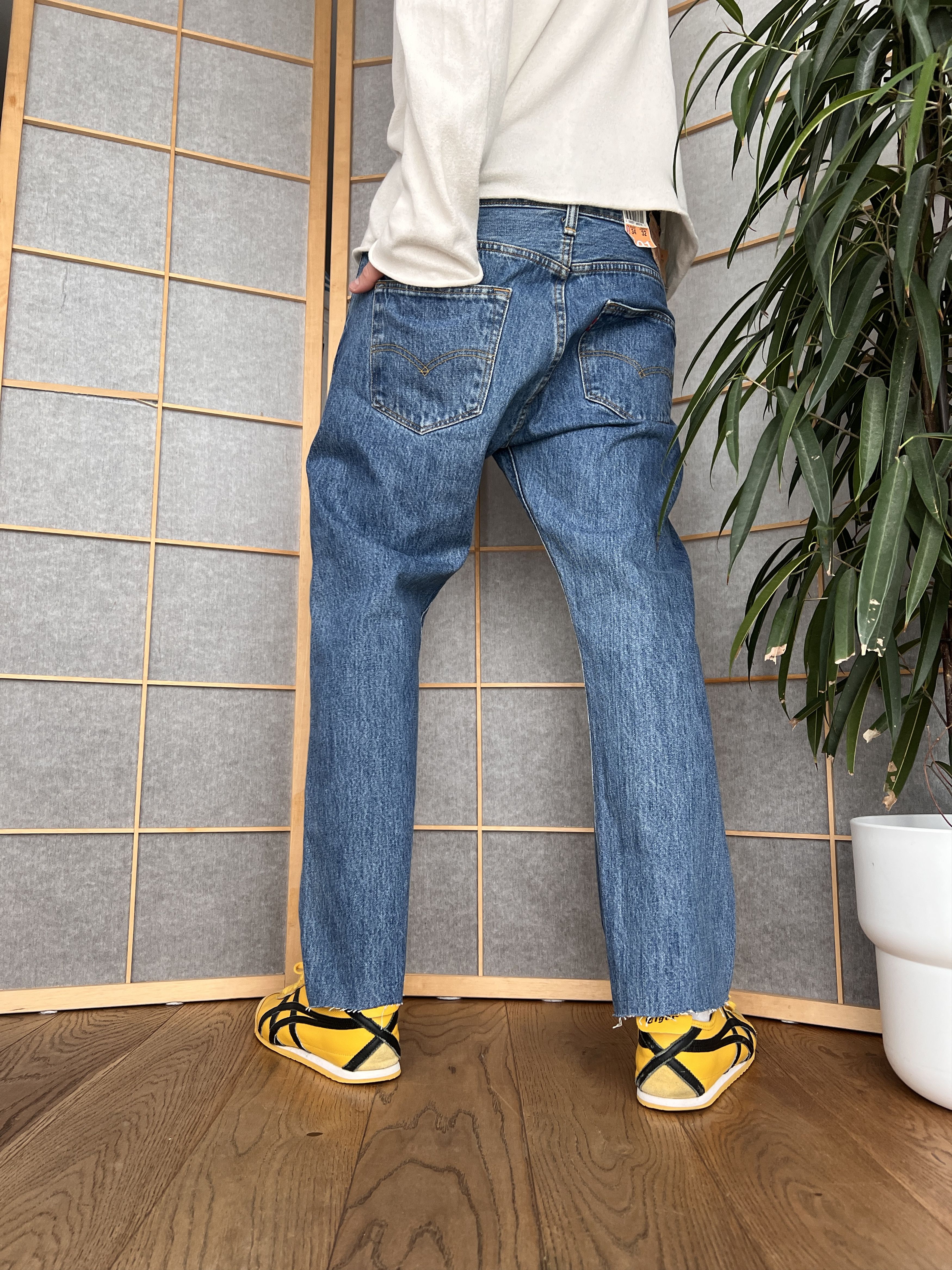 Levi's New! Levis 501 croped retro navy blue y2k denim vintage boxy Size US 34 / EU 50 - 10 Thumbnail